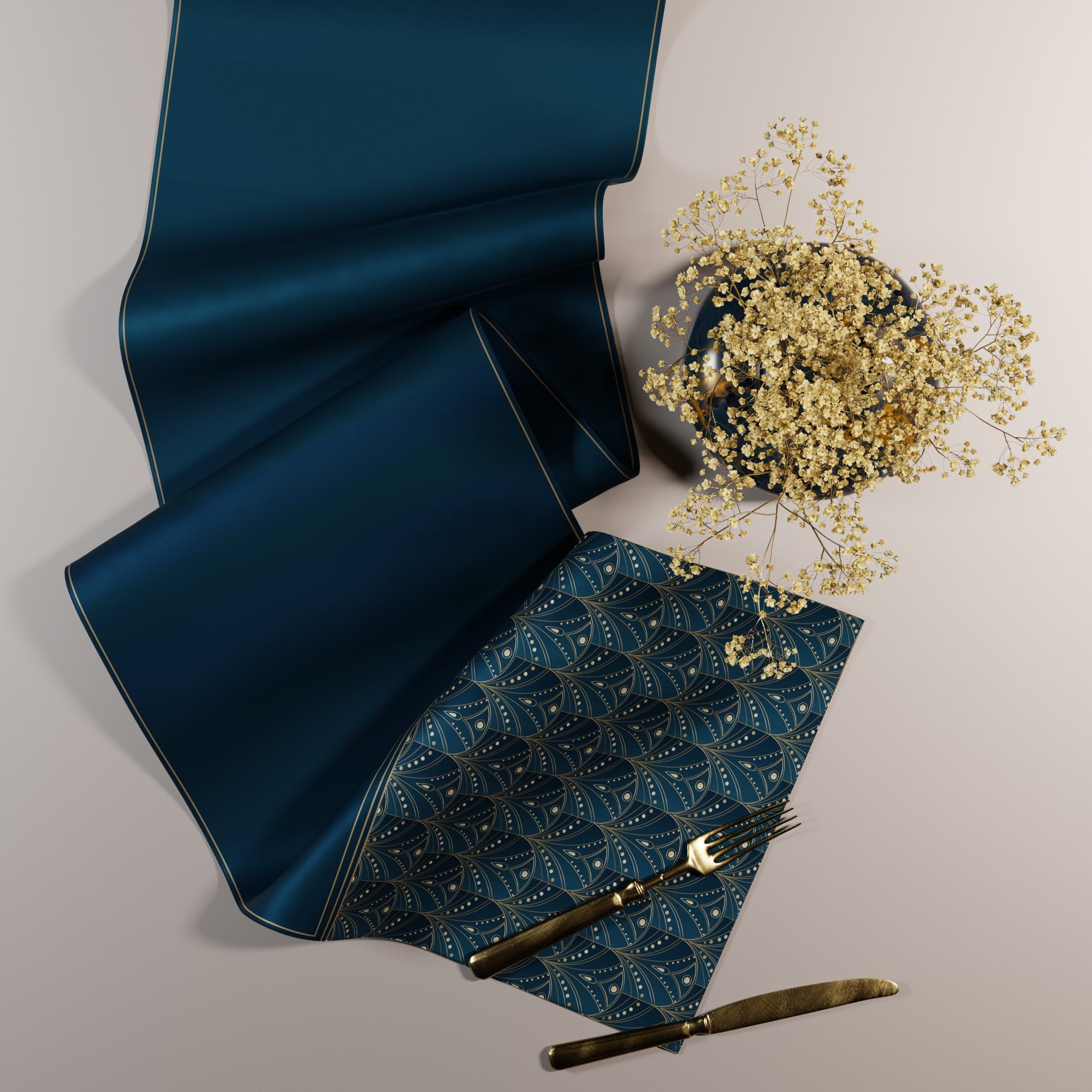 Teal Revelry Table Linen Set