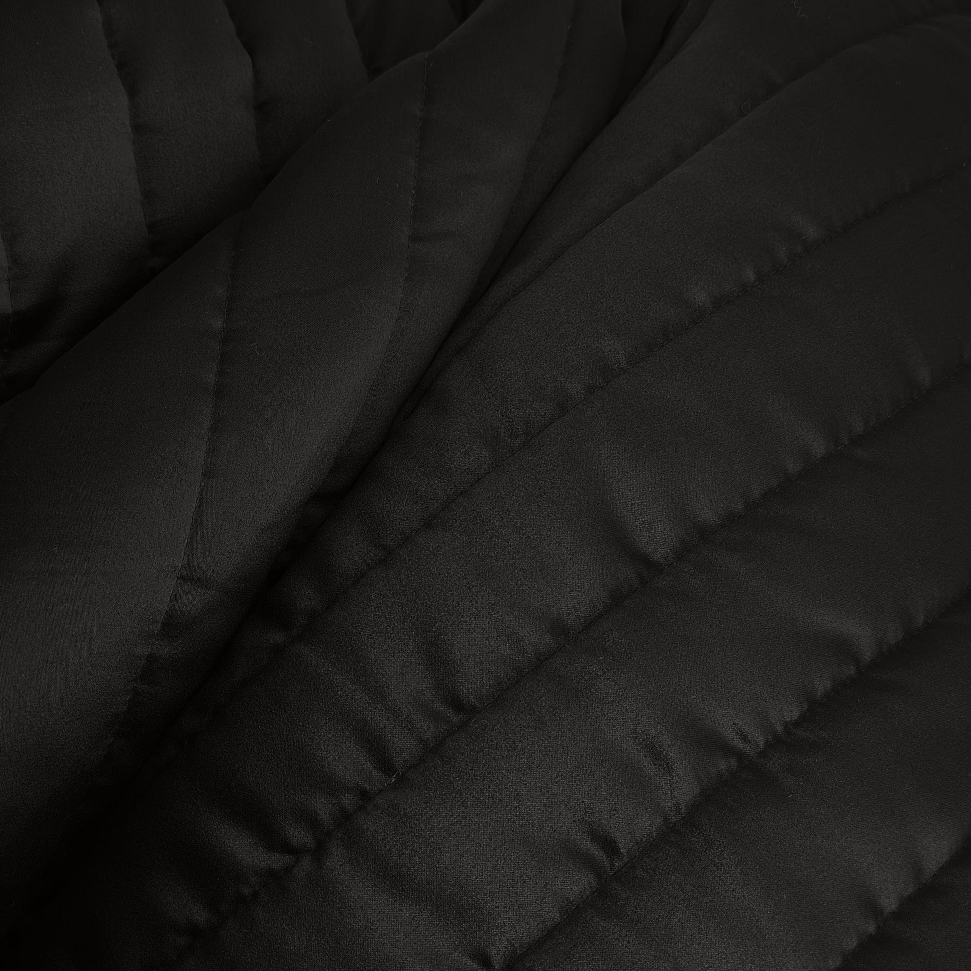 Midnight Black Quilted King Bed Cover Set