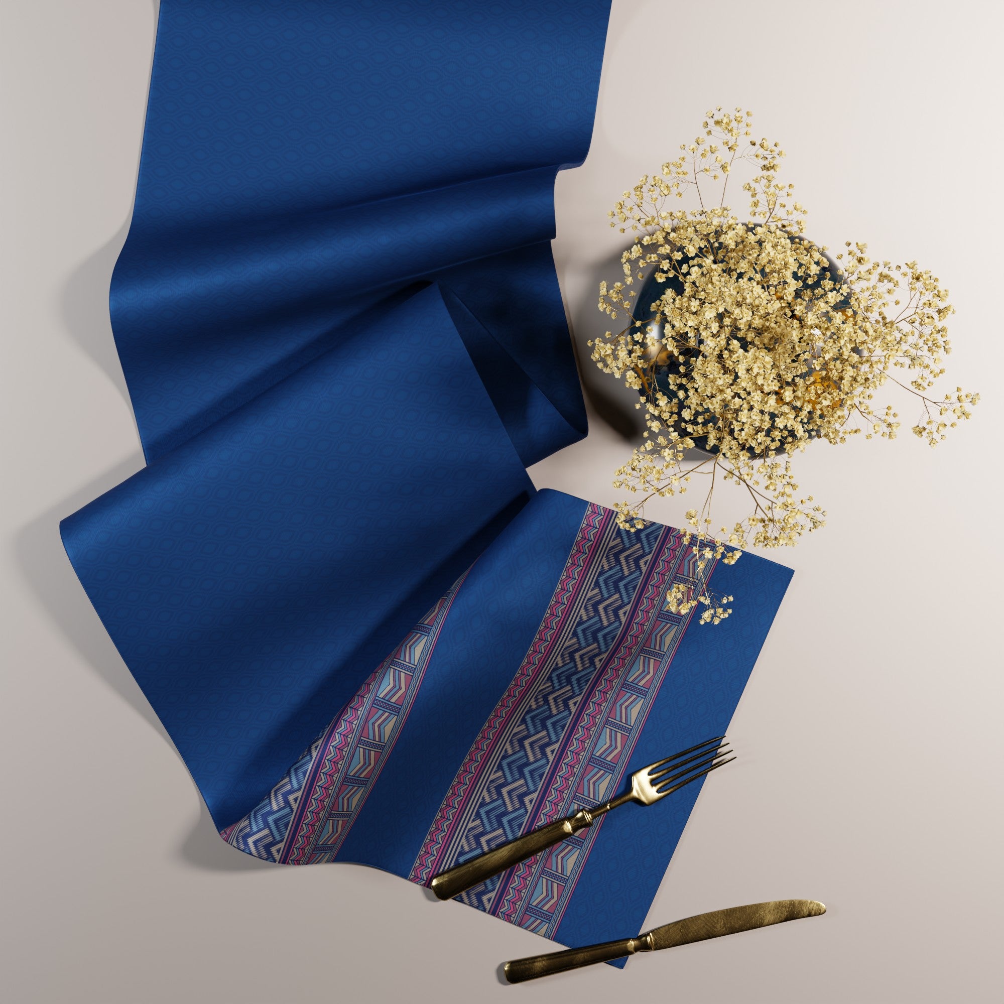 Royal Blue Feast Table Linen Set