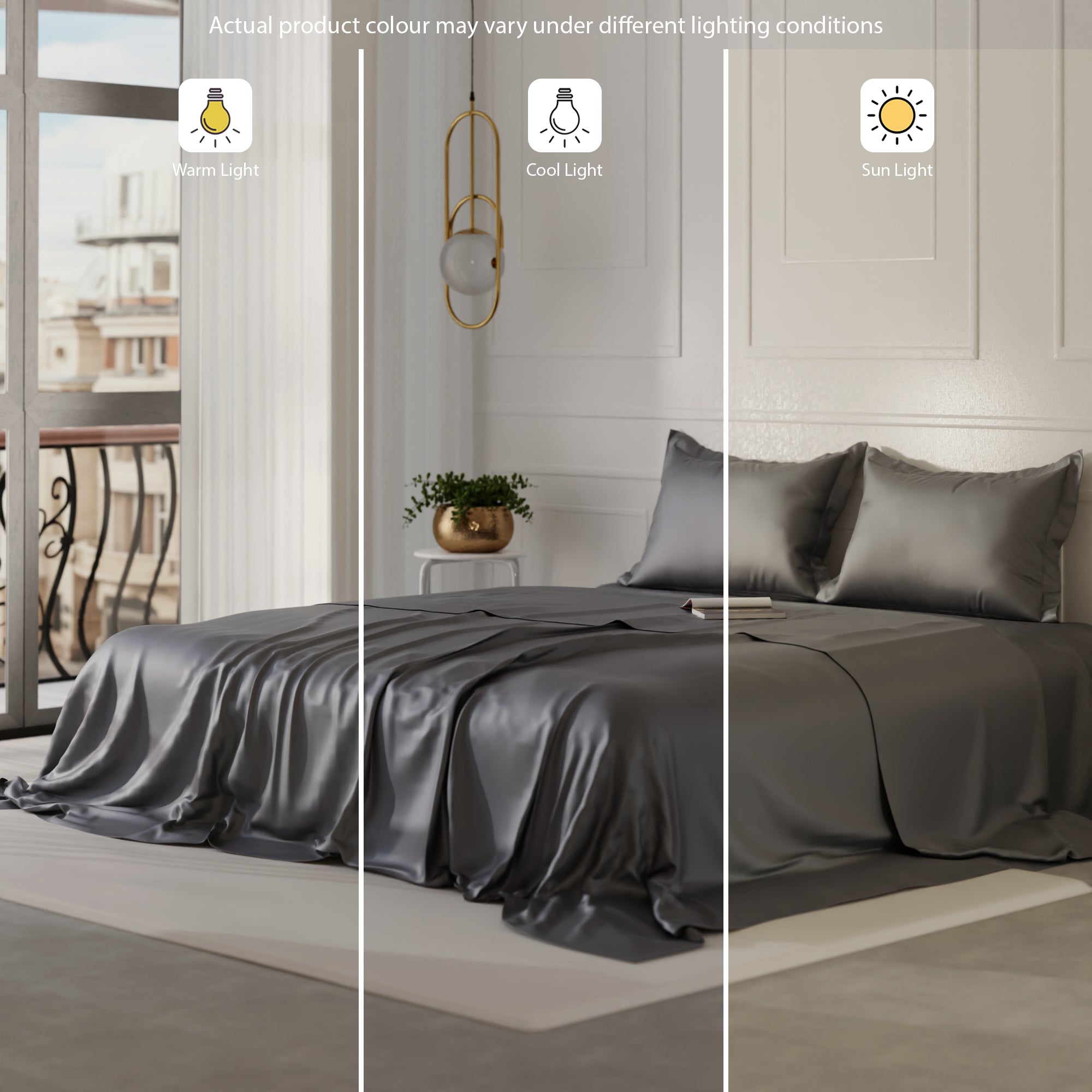 Midnight Black - Twilight Embrace Double Bedsheet Bundle