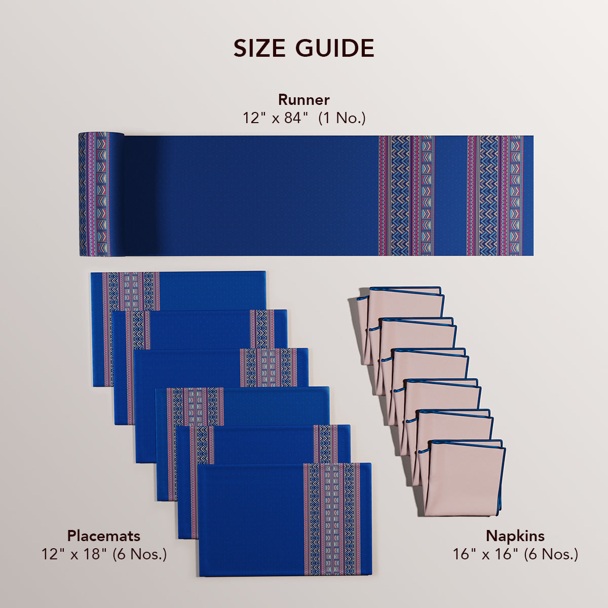 Royal Blue Feast Table Linen Set