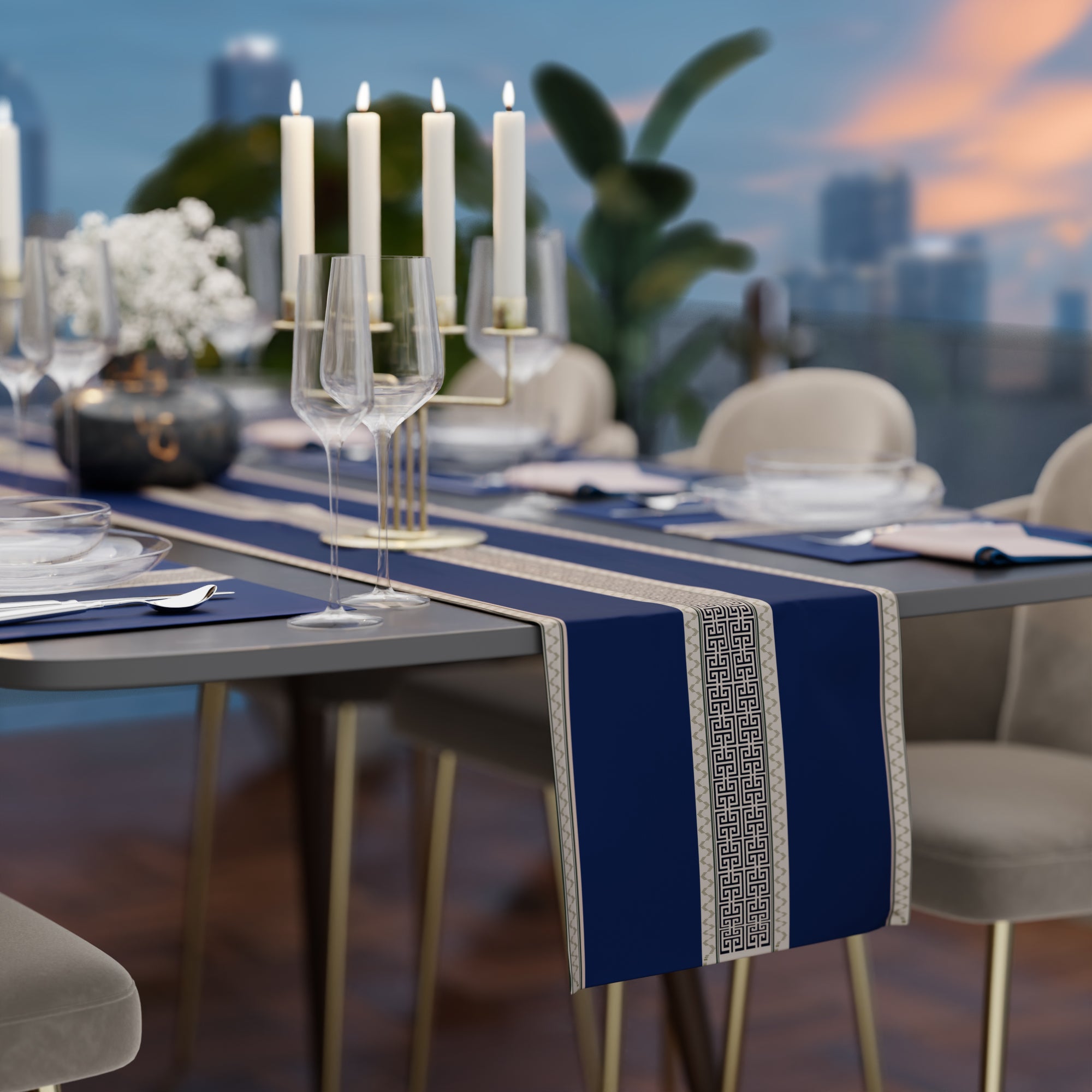 Indigo Elegance Table Linen Set