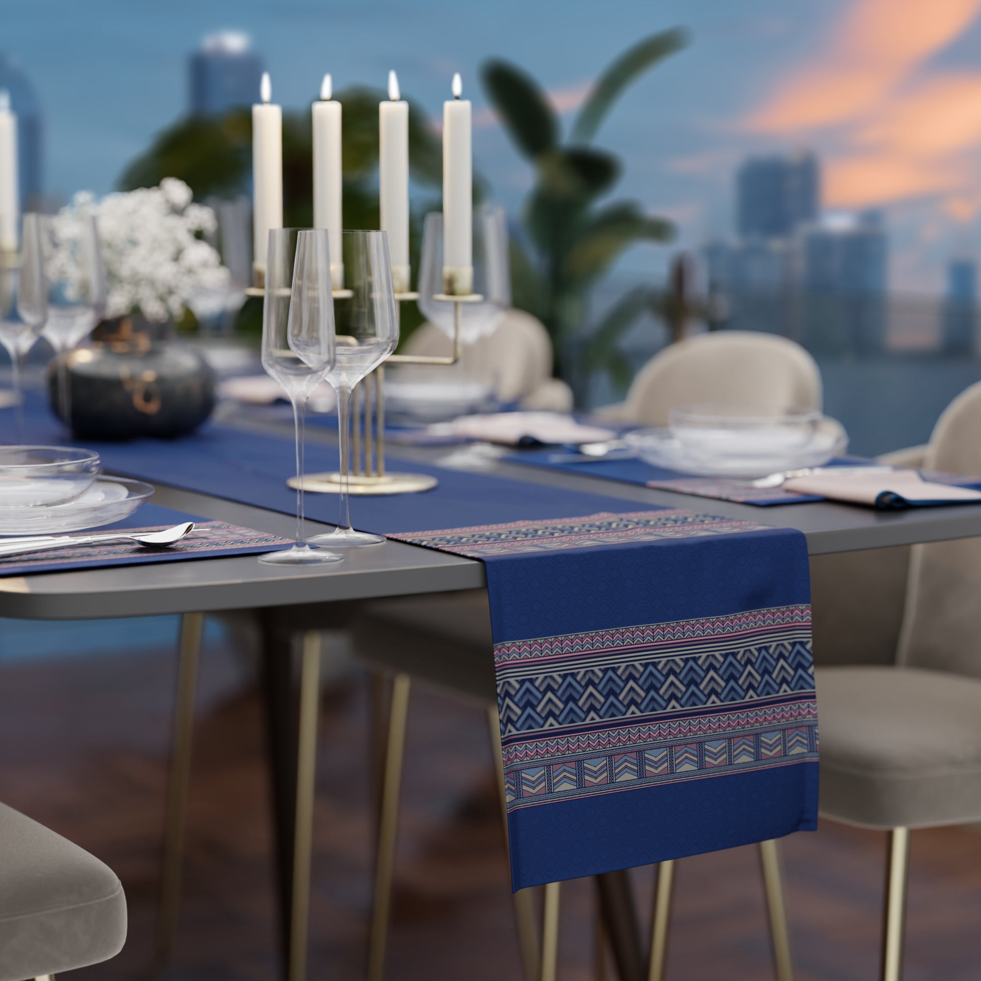 Royal Blue Feast Table Linen Set