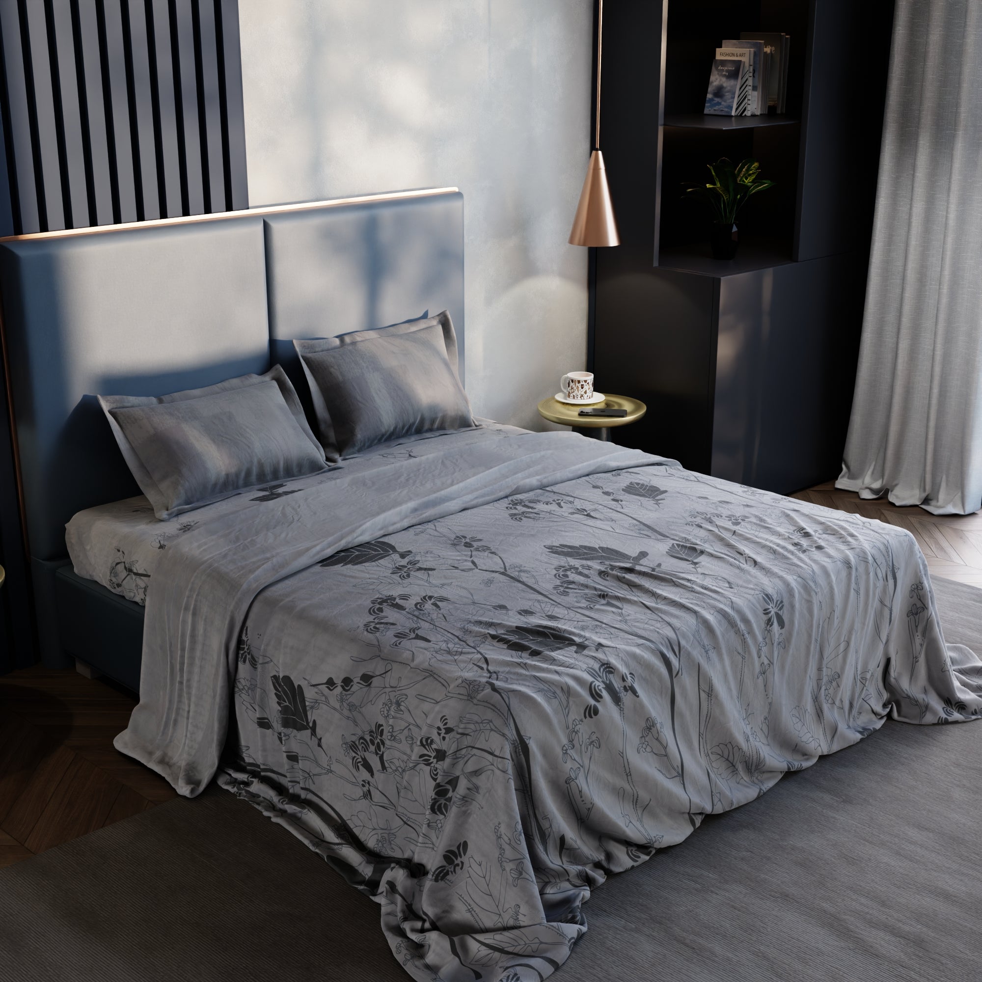 Mist Ivy 100% Cotton Bedsheet Set