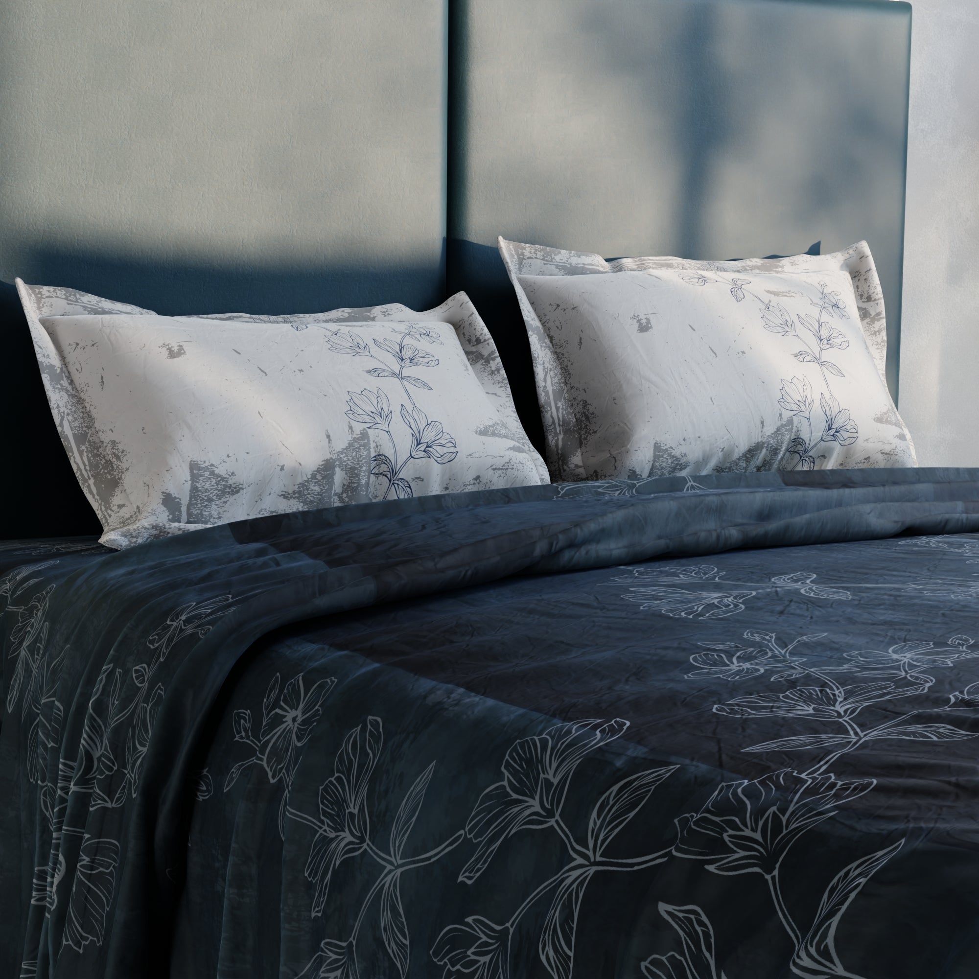 Blue Patina 100% Cotton Bedsheet Set