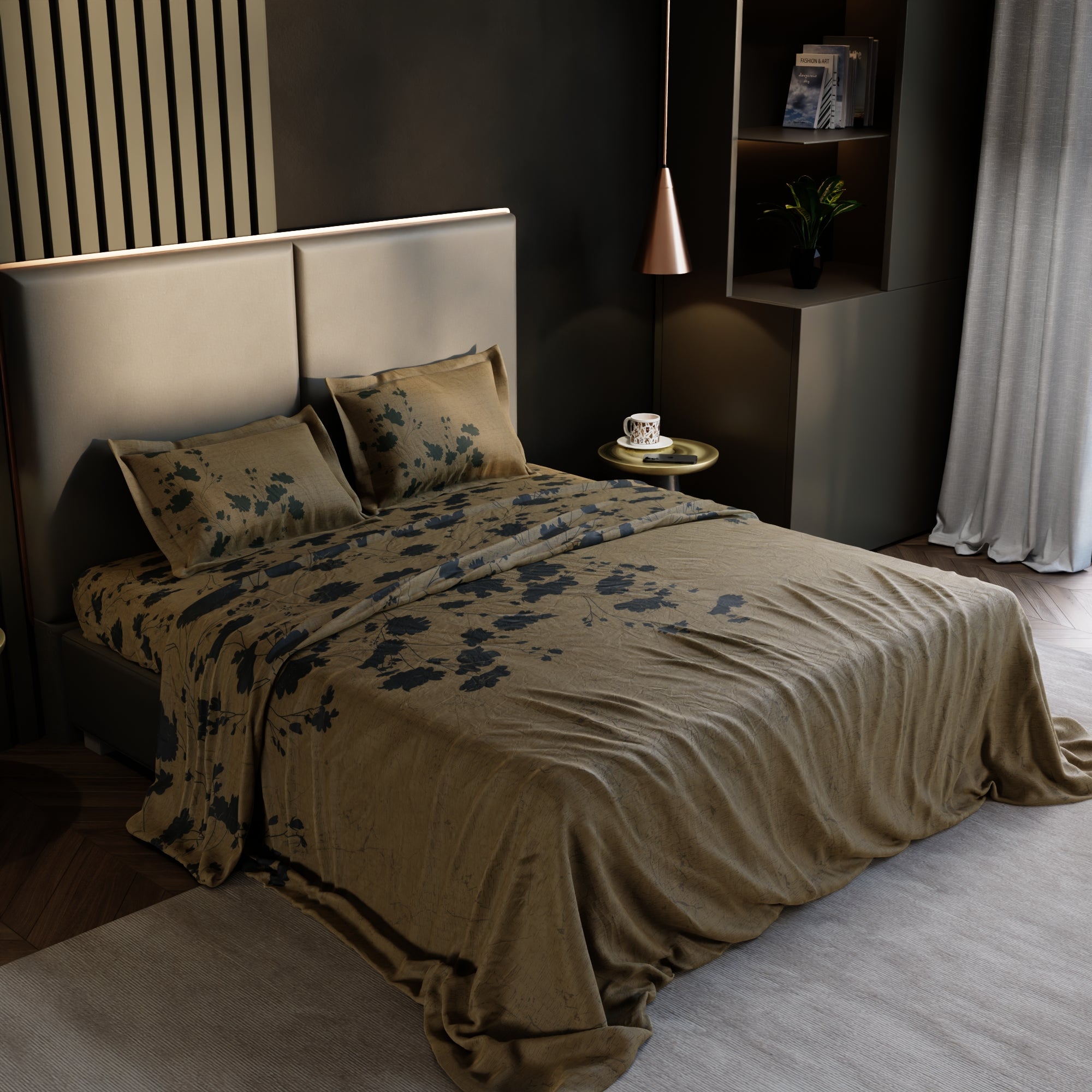 Ochre Shade 100% Cotton Bedsheet Set