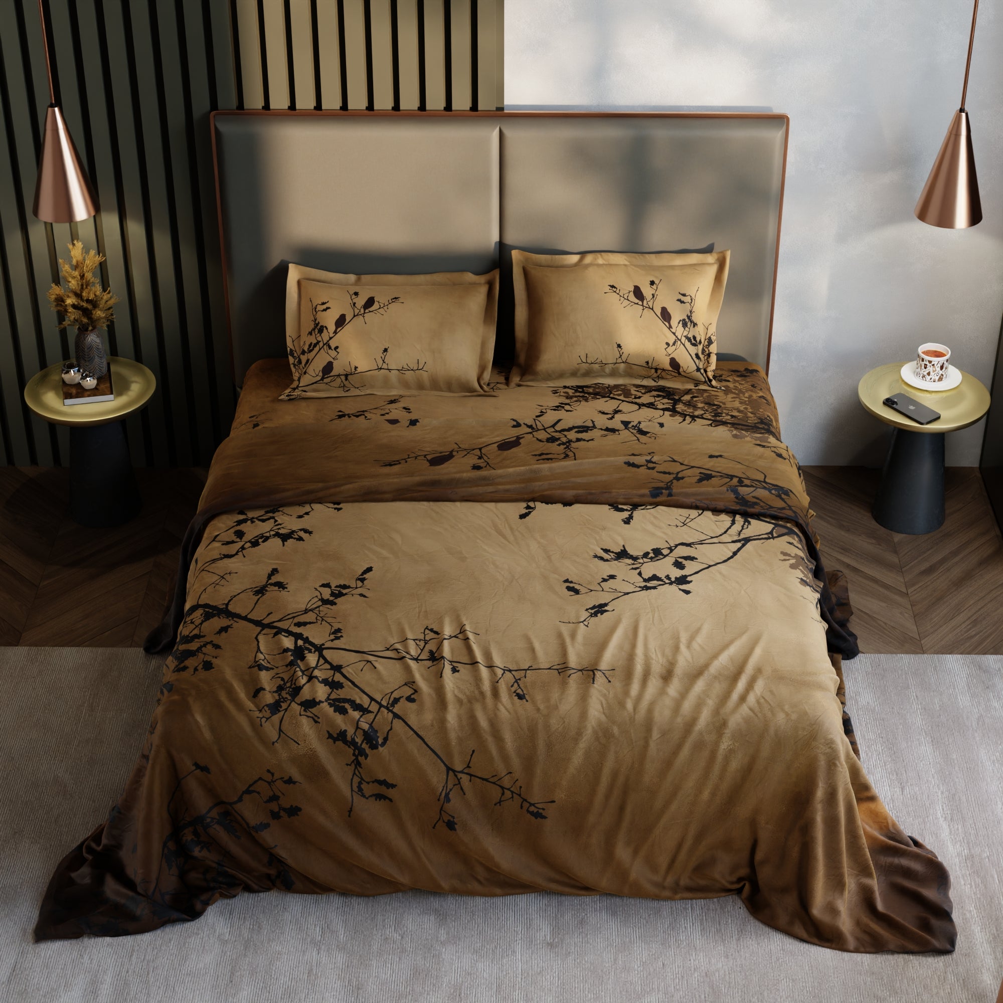 Autumn Perch 100% Cotton Bedsheet Set