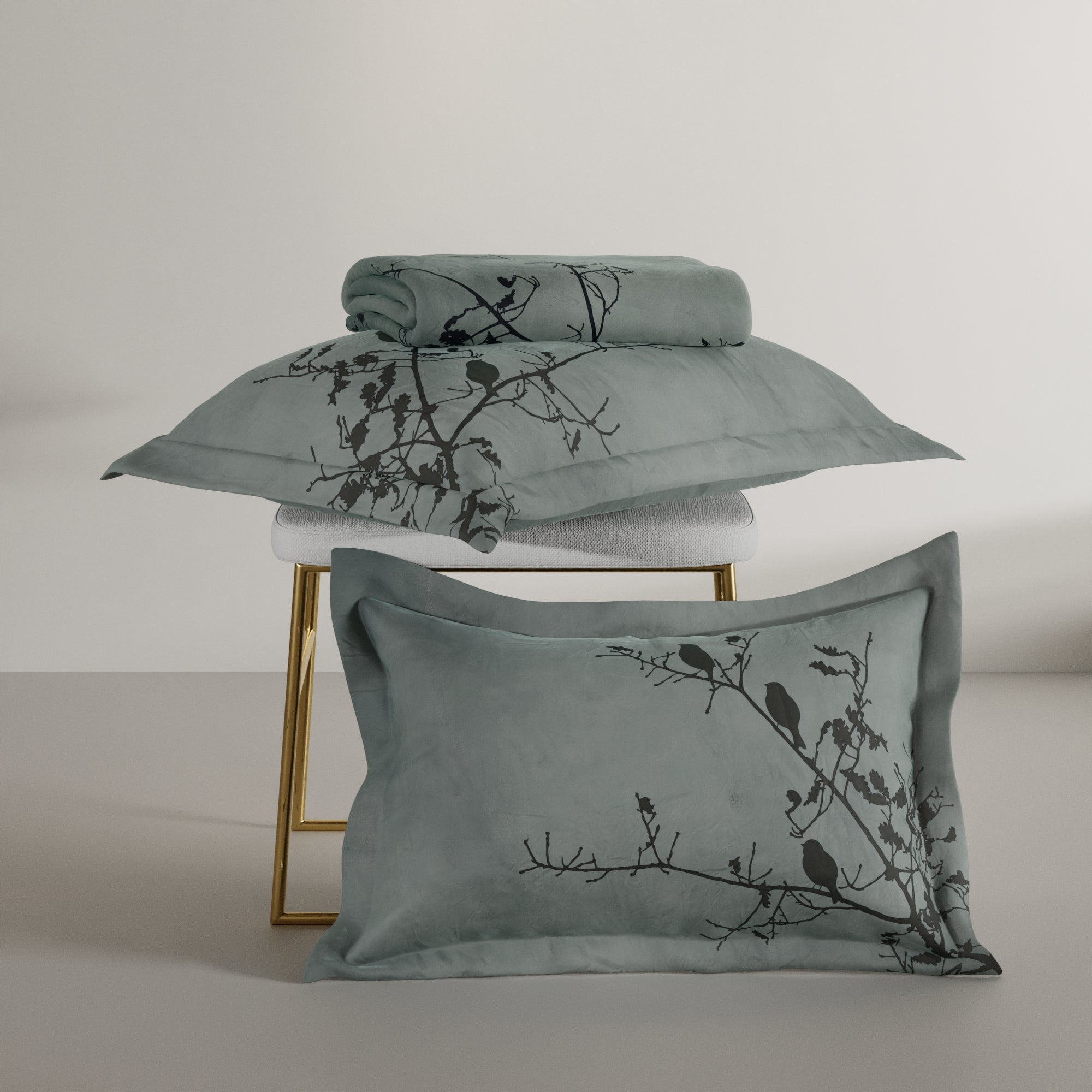 Teal Perch 100% Cotton Bedsheet Set