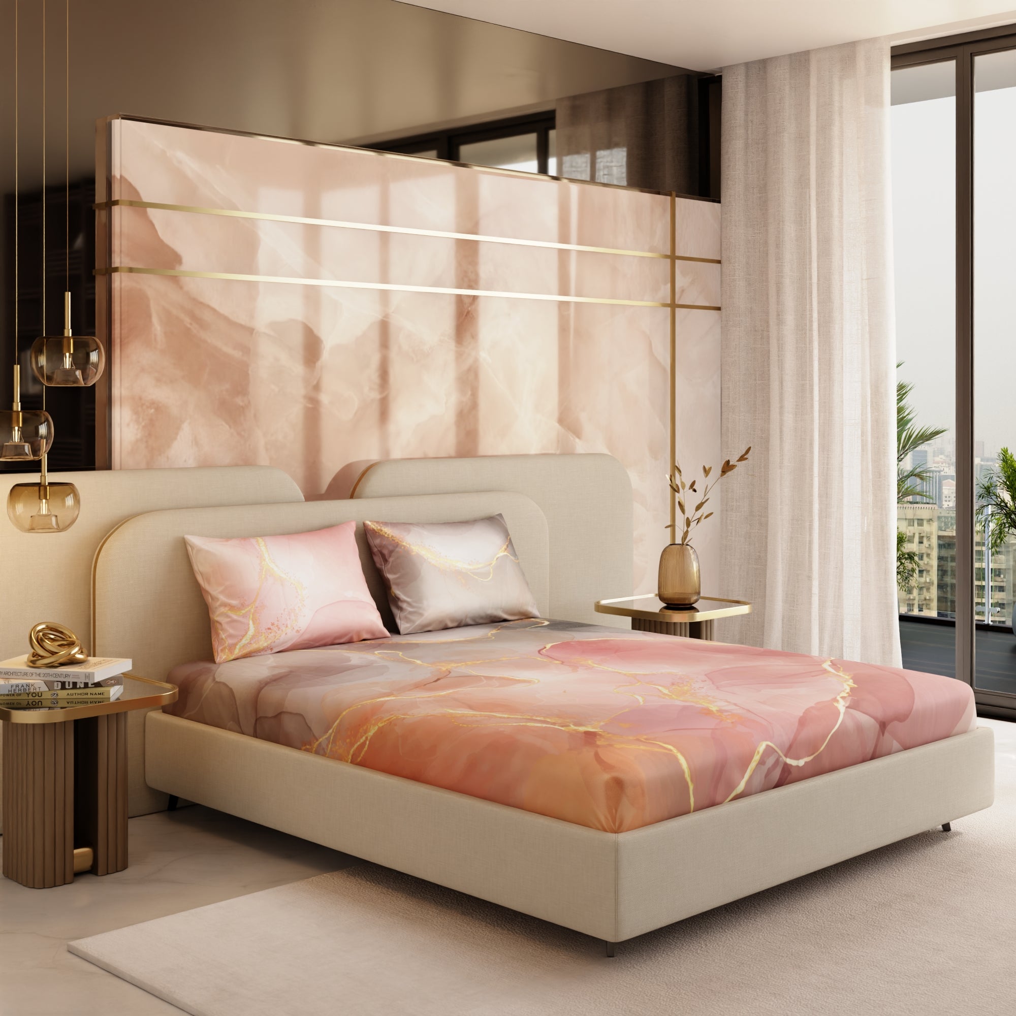 Dawn’s Brushstroke Fitted Bedsheet Set