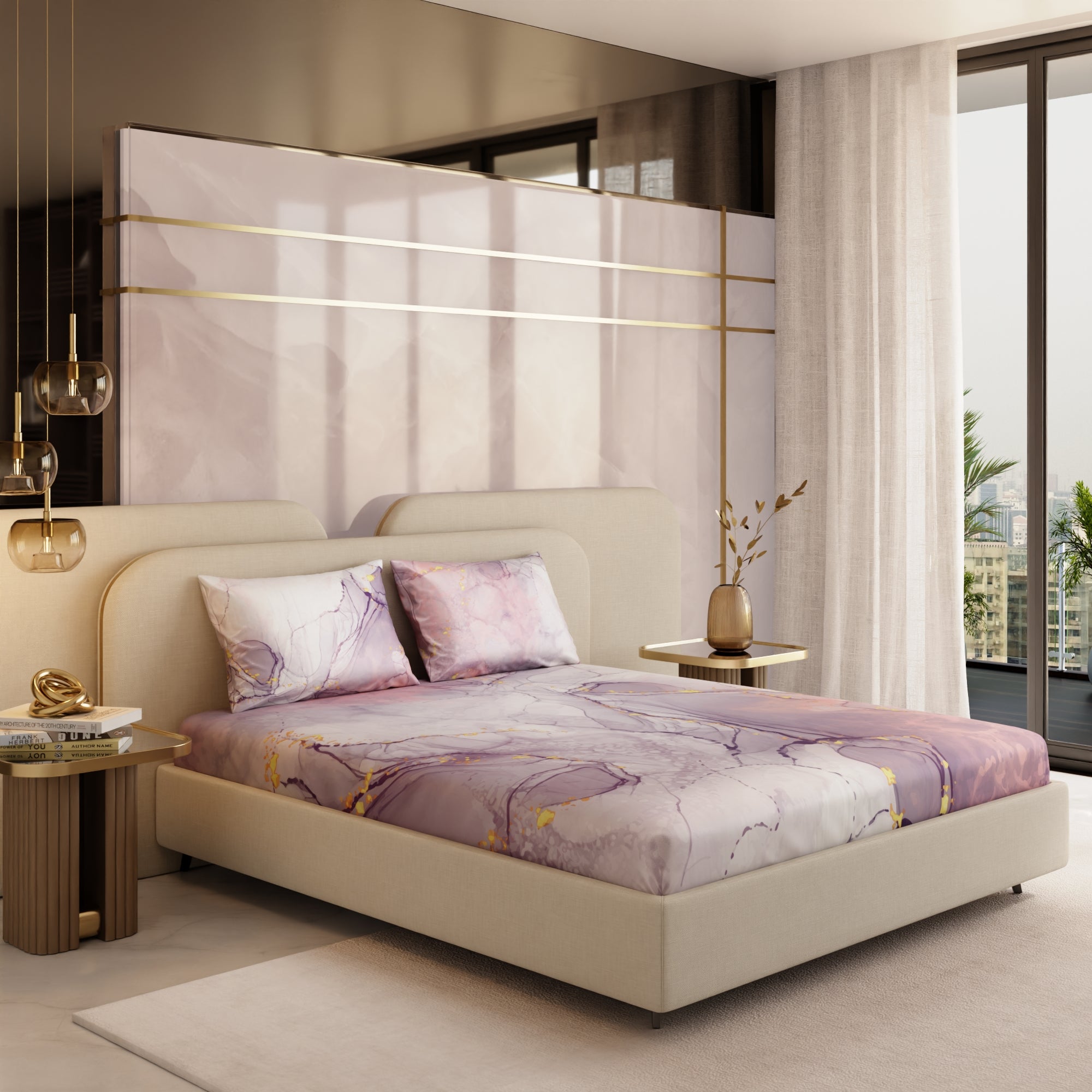 Beneath Lavender Skies Fitted Bedsheet Set