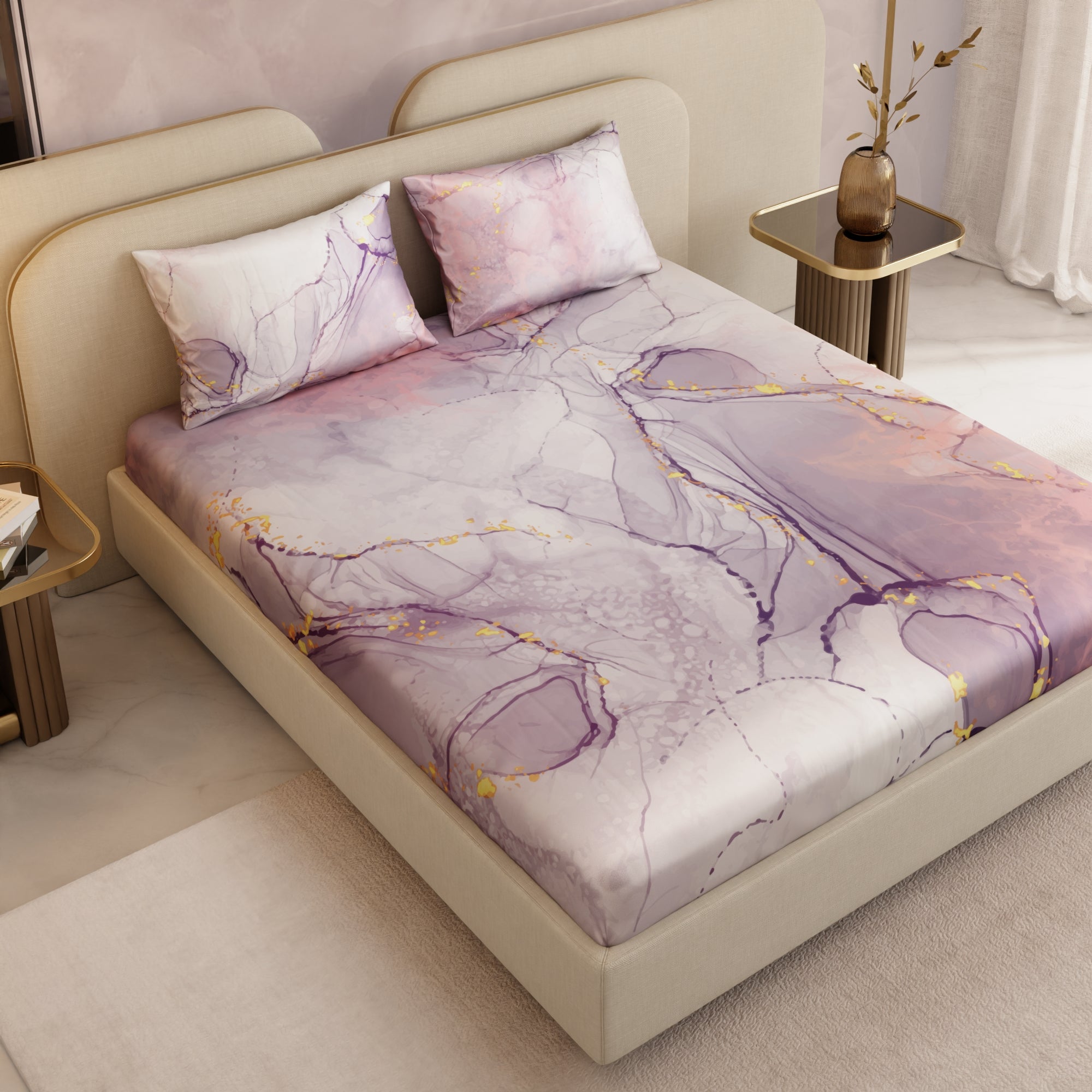 Beneath Lavender Skies Fitted Bedsheet Set