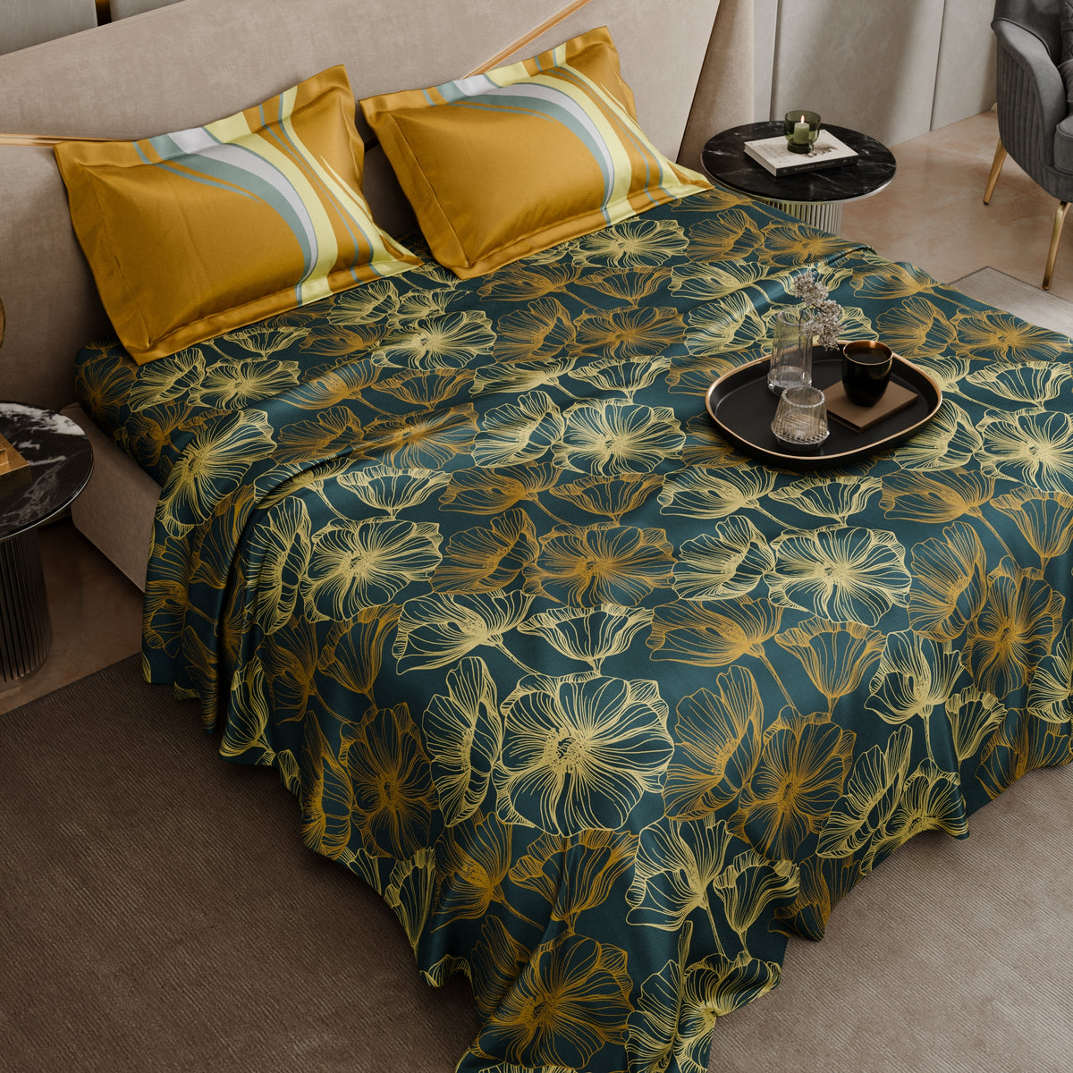 The Moonlit Courtyard Tencel™ Bedsheet Set