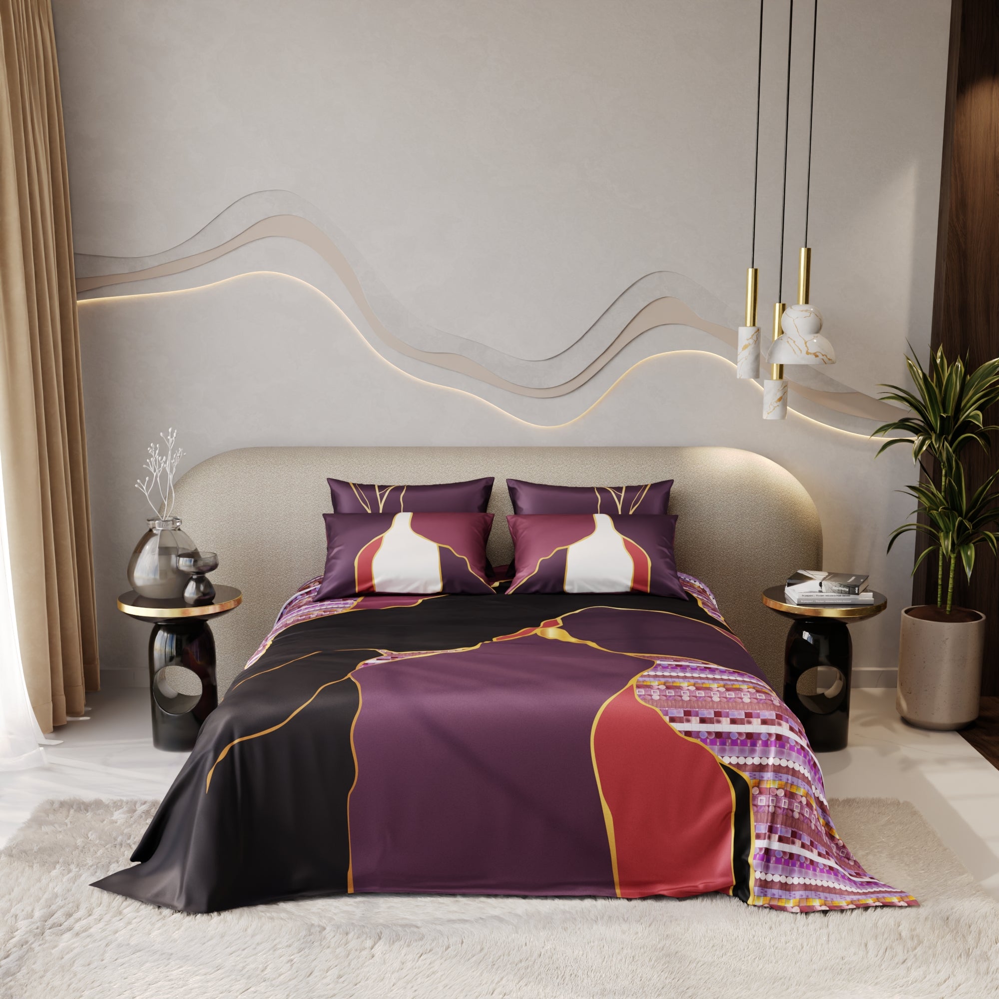 Ruby Rhapsody Enriched Cotton Bedsheet Set