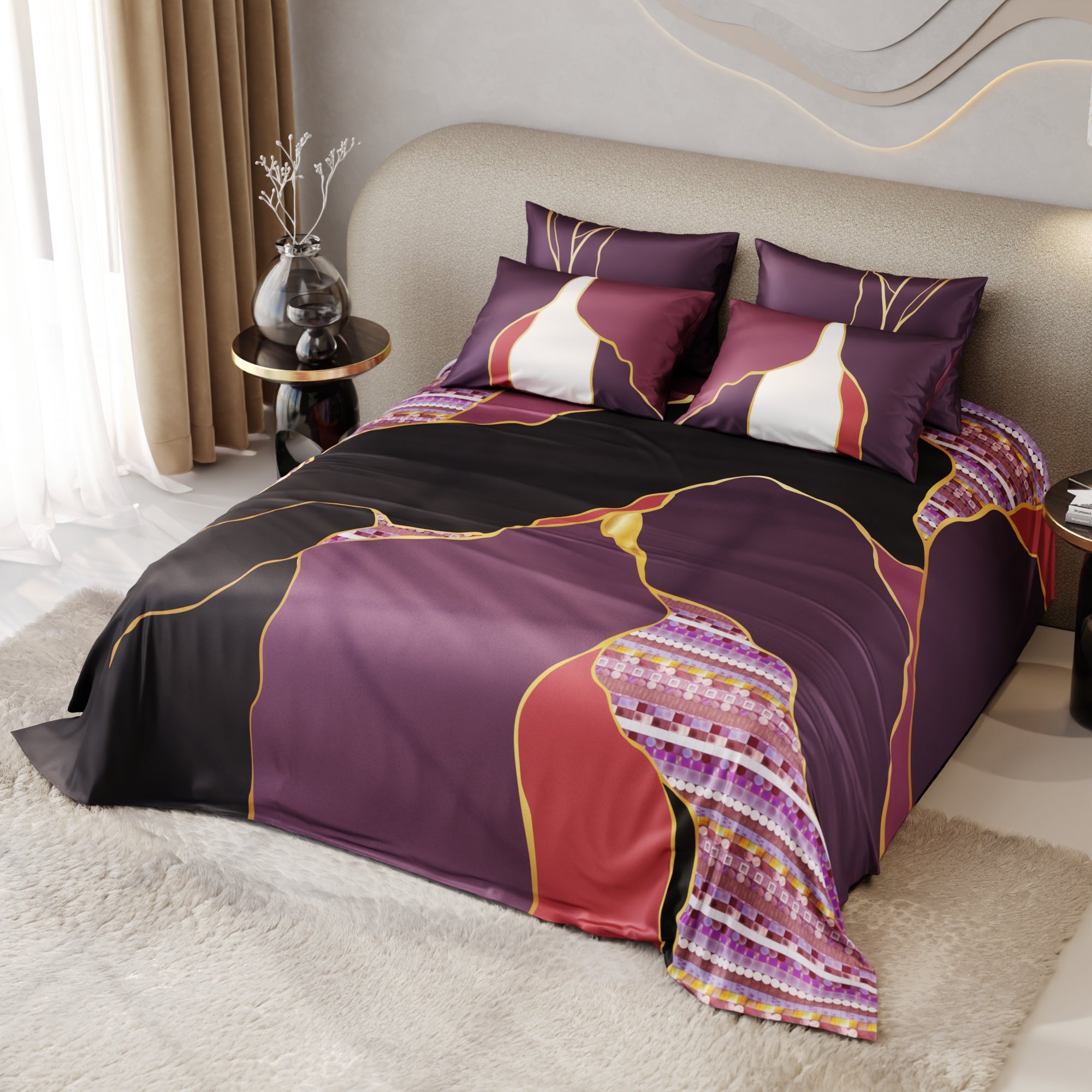 Ruby Rhapsody Enriched Cotton Bedsheet Set