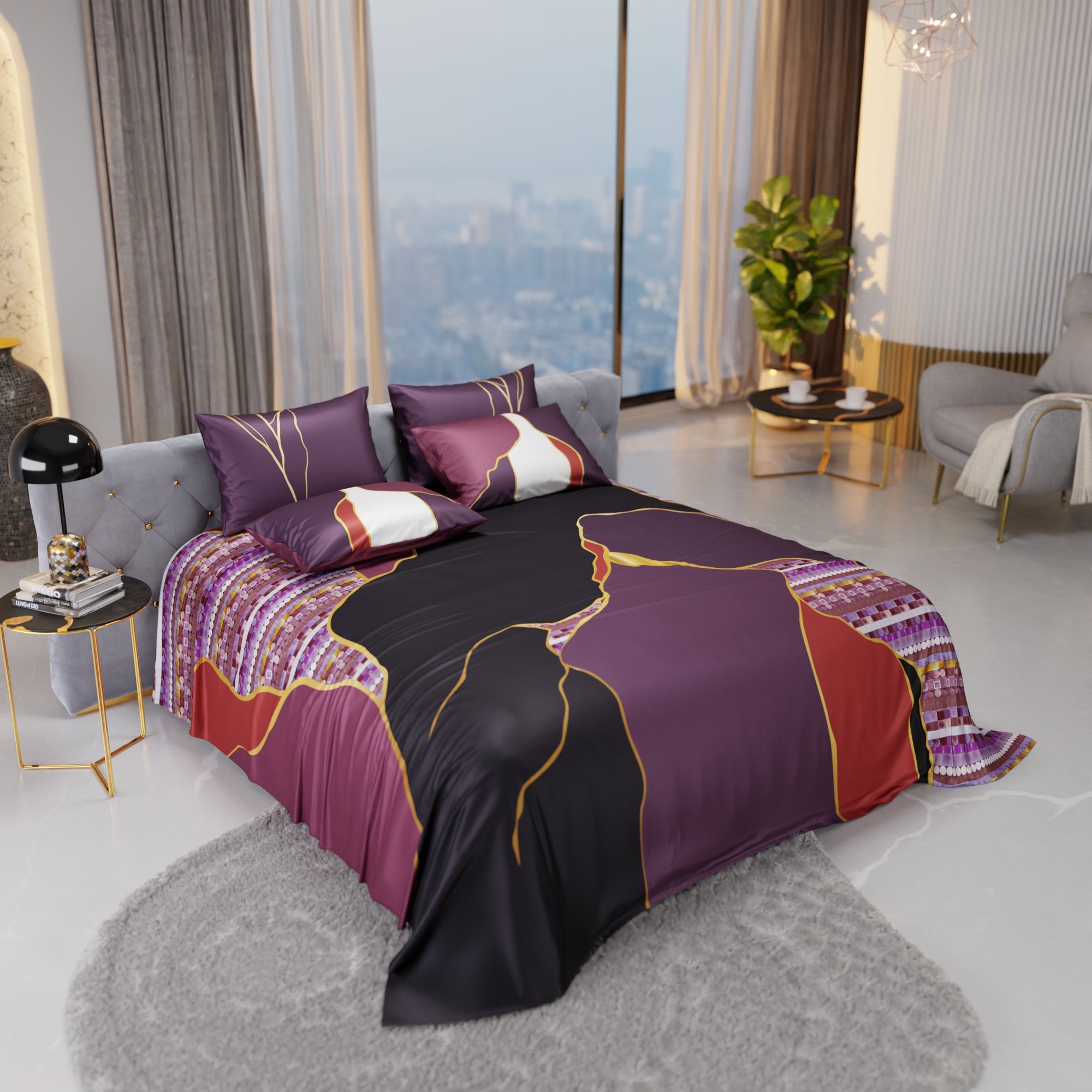 Ruby Rhapsody Enriched Cotton Bedsheet Set