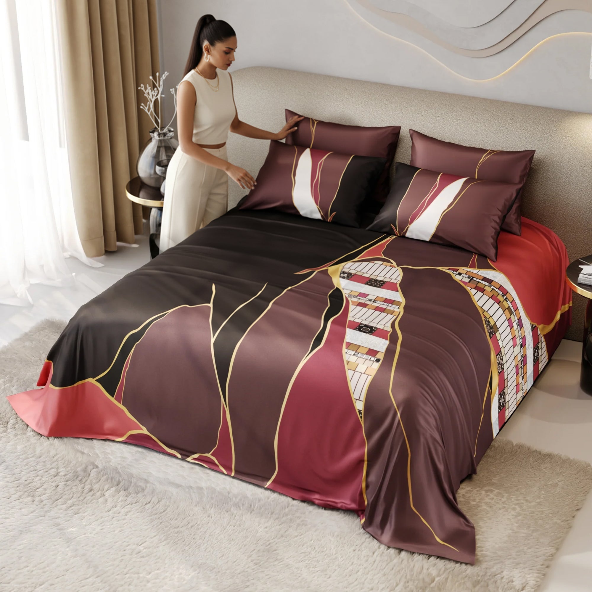 Amber Veil Enriched Cotton Bedsheet Set