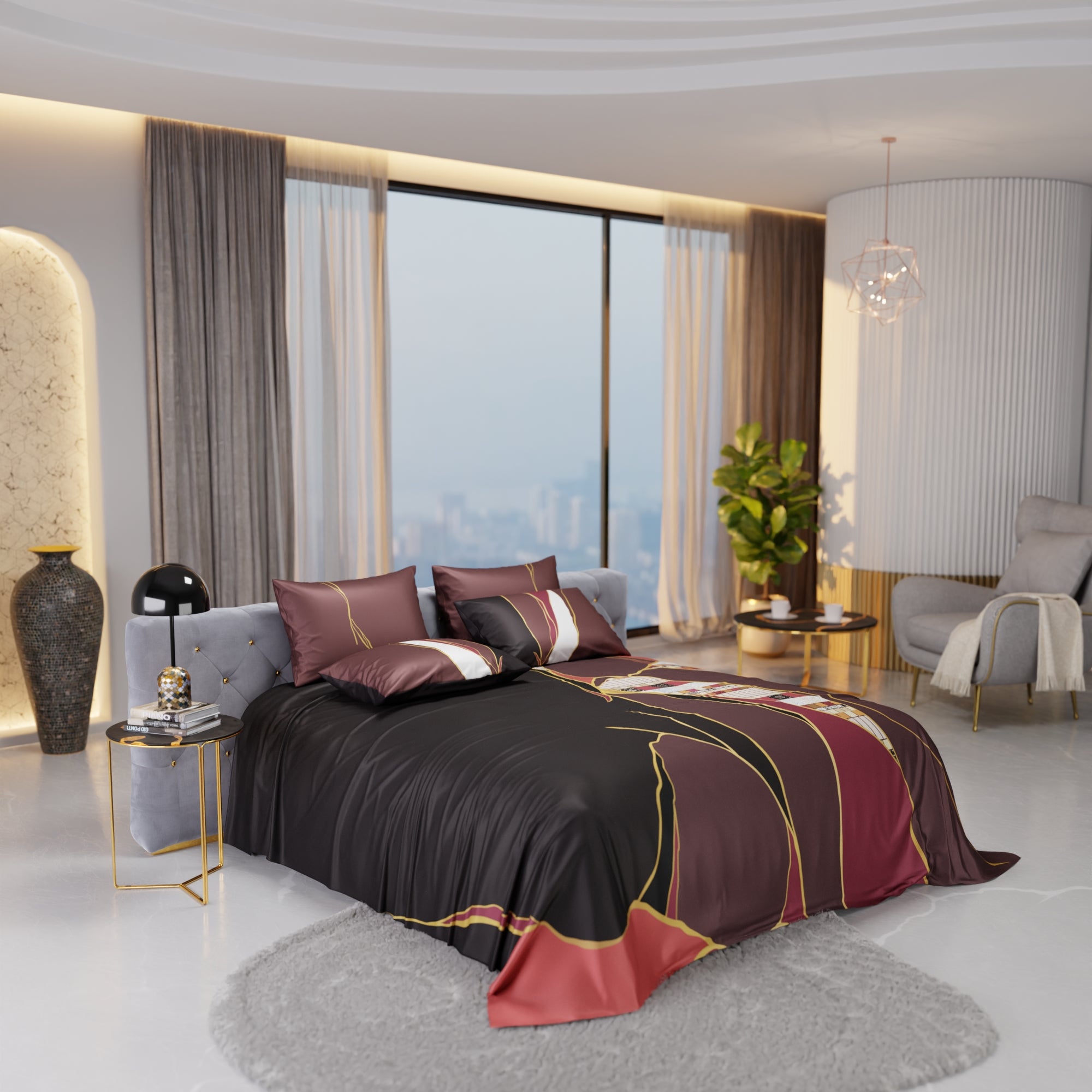 Amber Veil Enriched Cotton Bedsheet Set