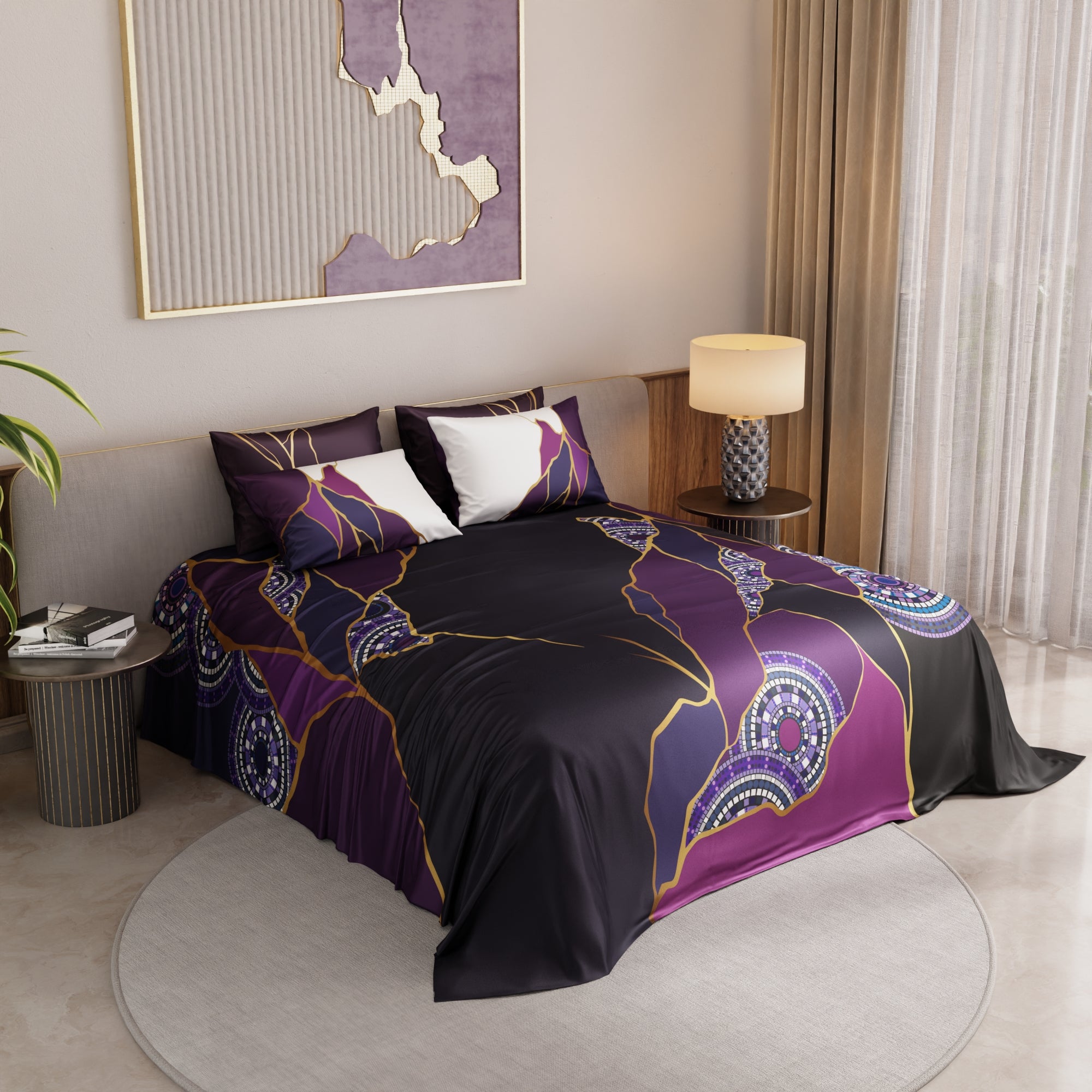 Burgundy Prism Bedsheet Set