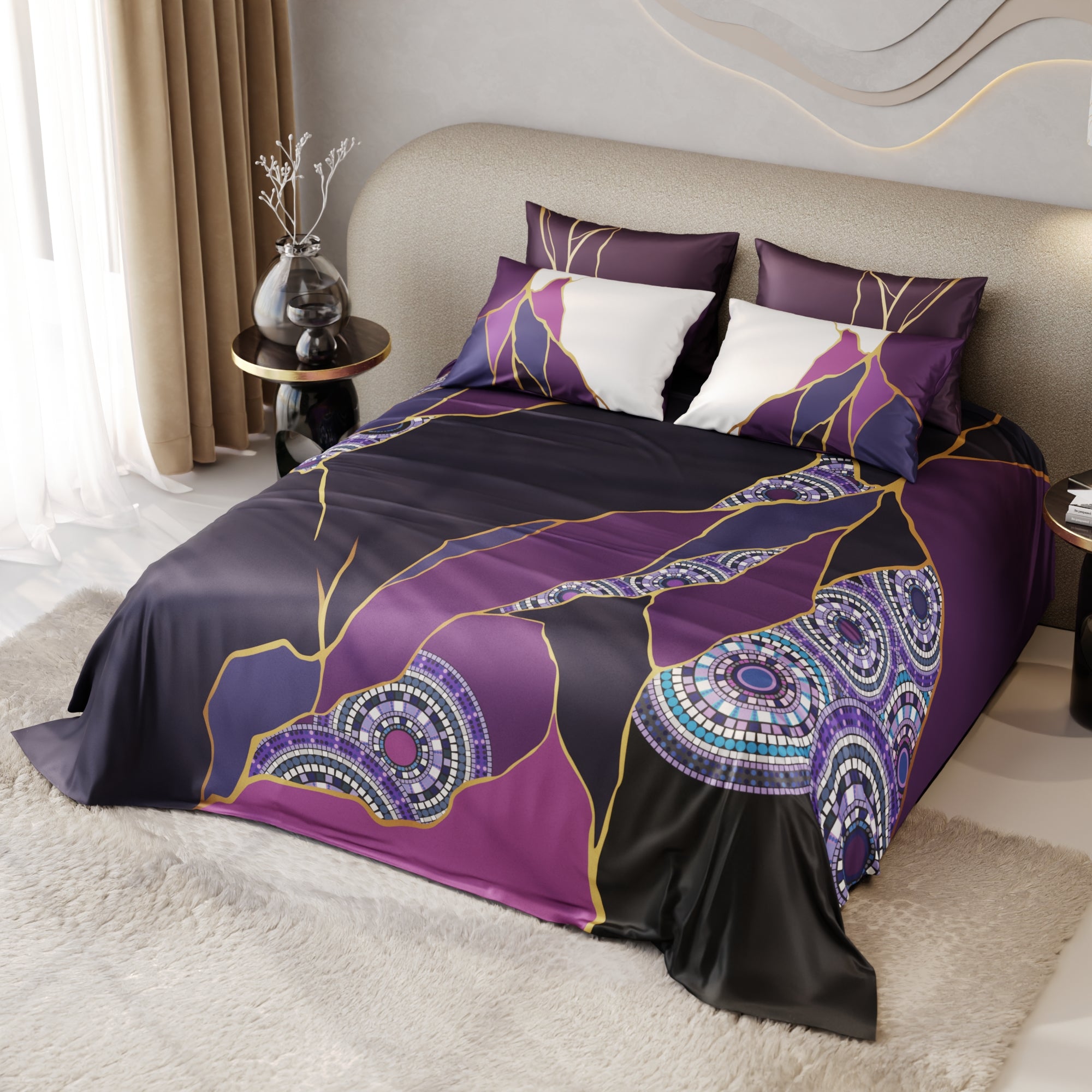 Burgundy Prism Enriched Cotton Bedsheet Set