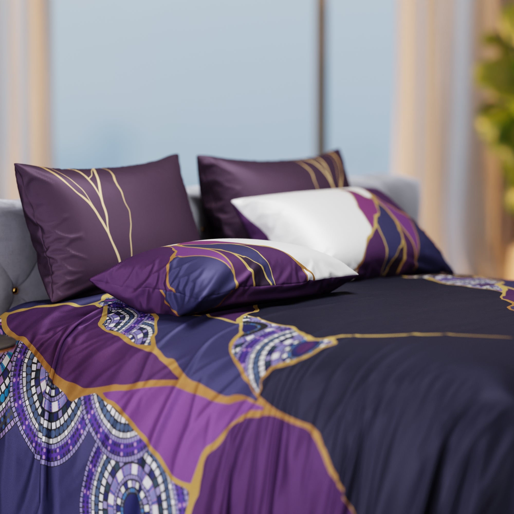 Burgundy Prism Enriched Cotton Bedsheet Set