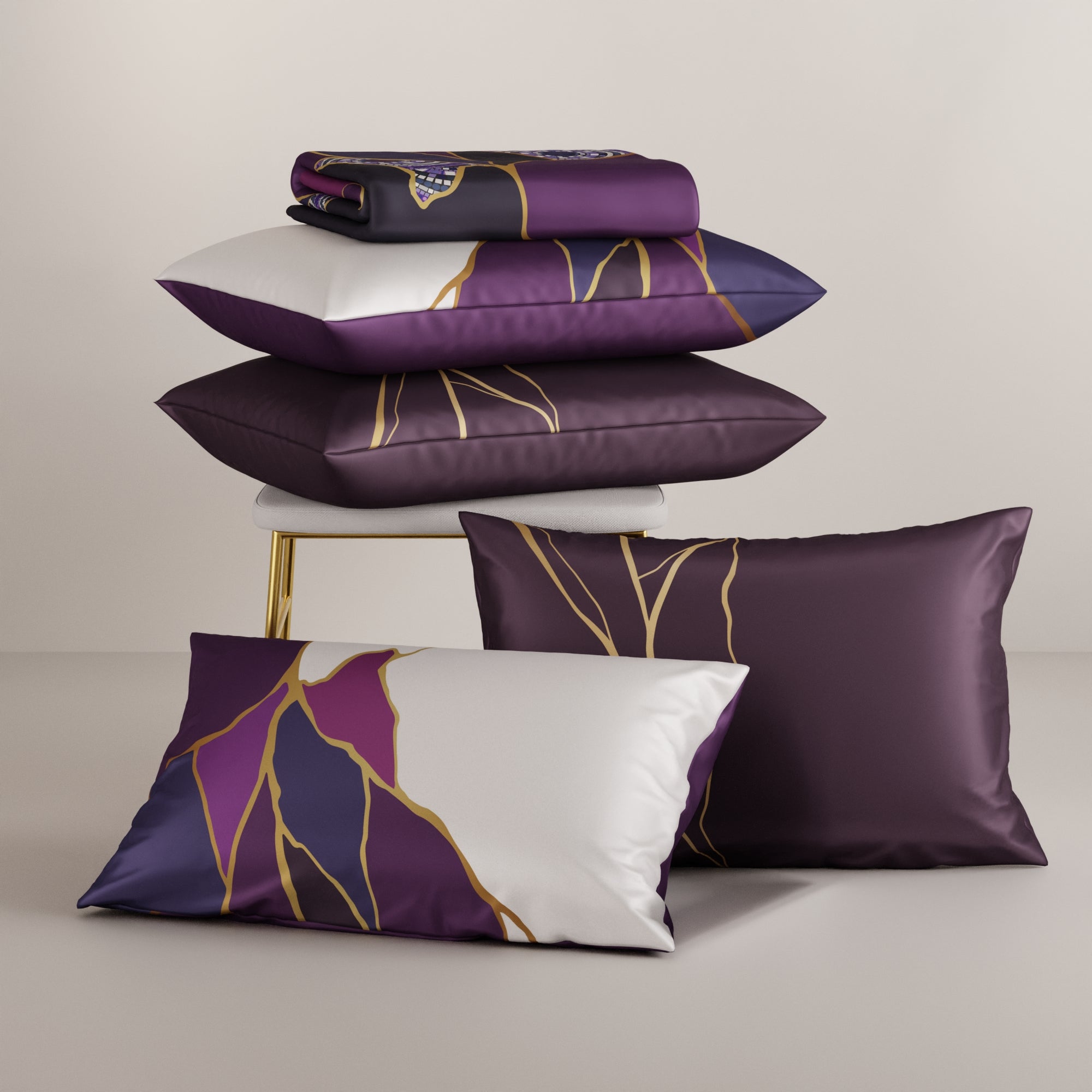 Burgundy Prism Enriched Cotton Bedsheet Set