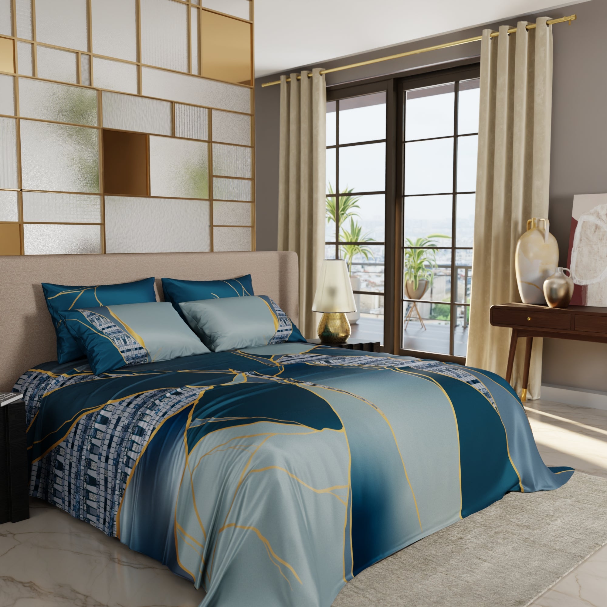 Teal Trance Bedsheet Set