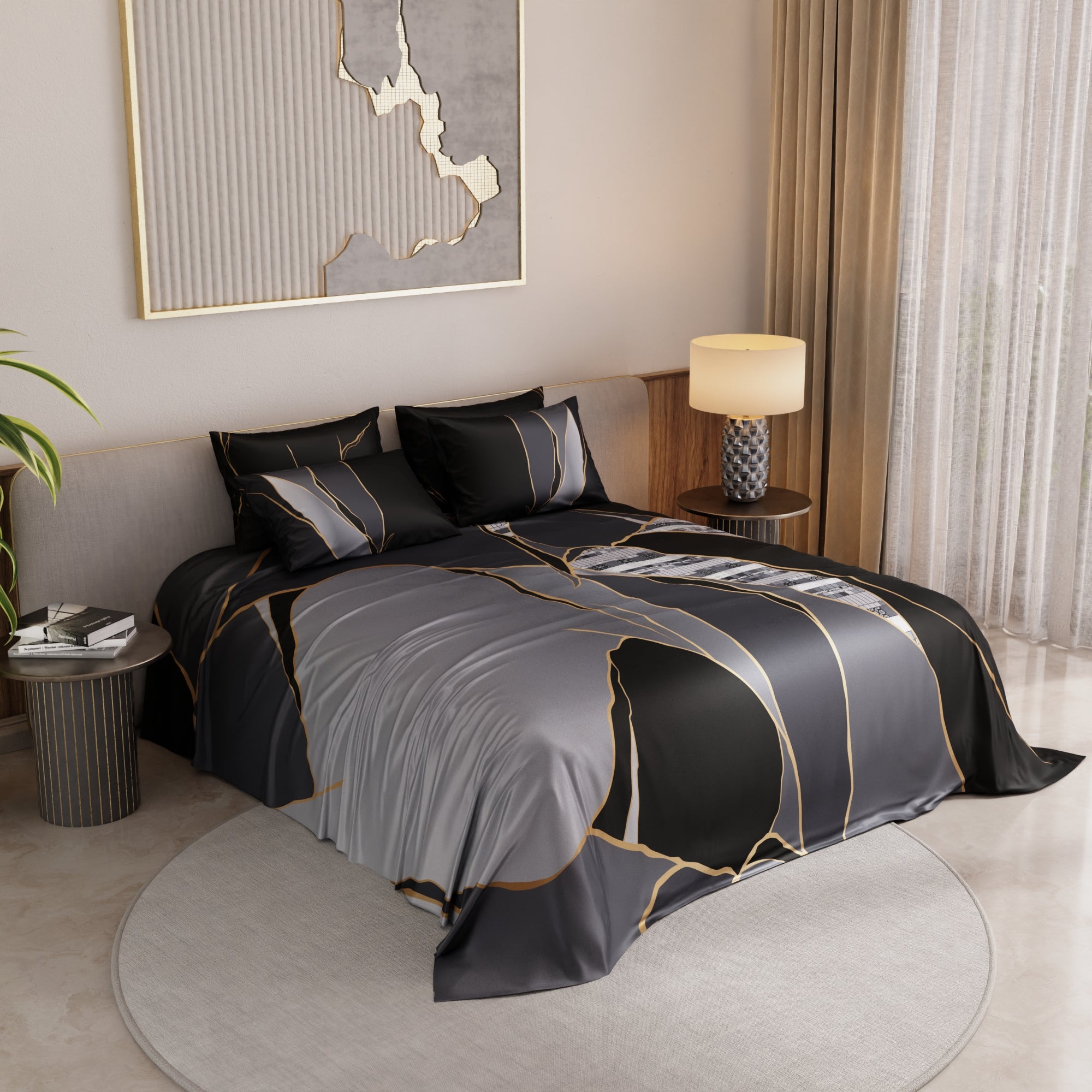 Charcoal Mirage Bedsheet Set