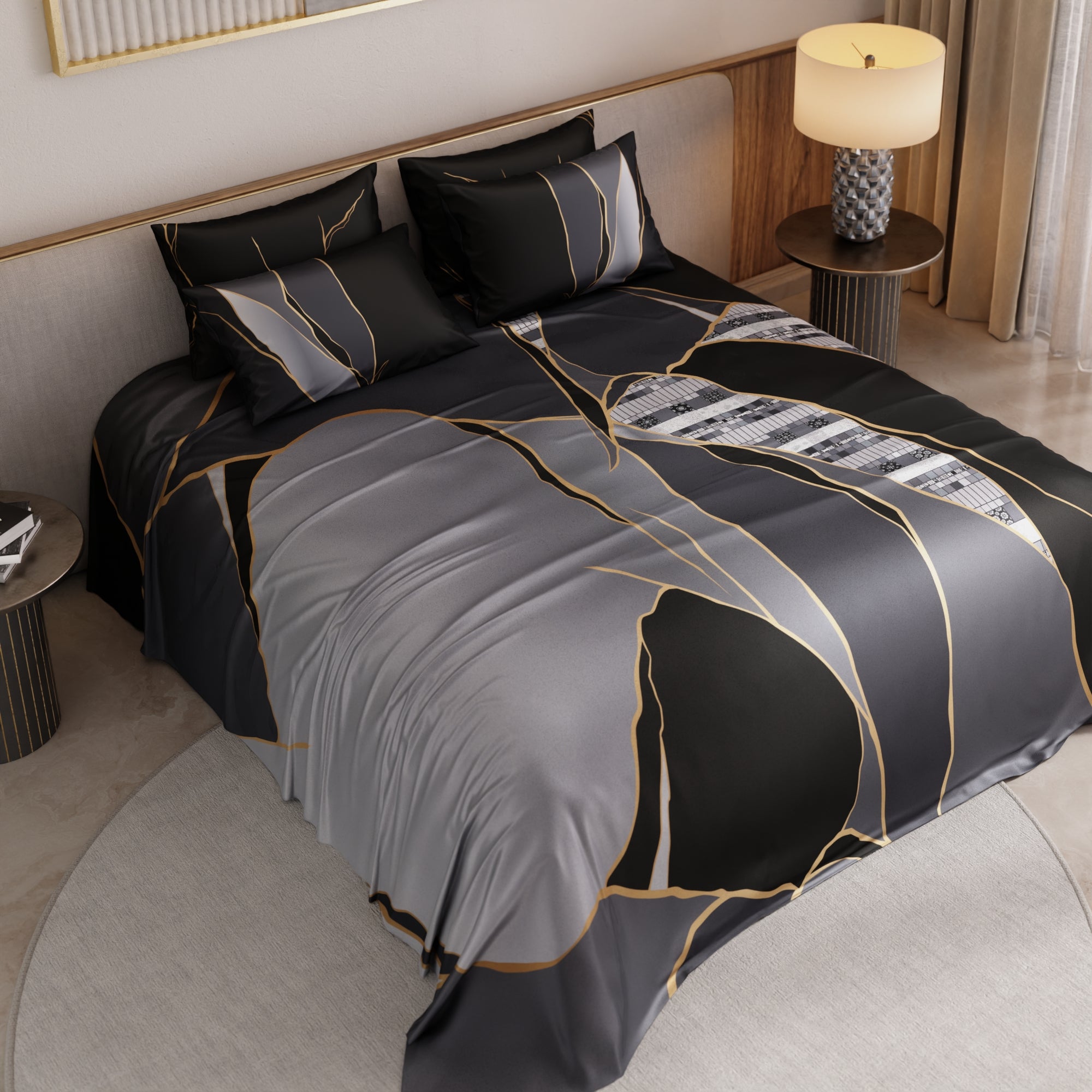 Charcoal Mirage Bedsheet Set