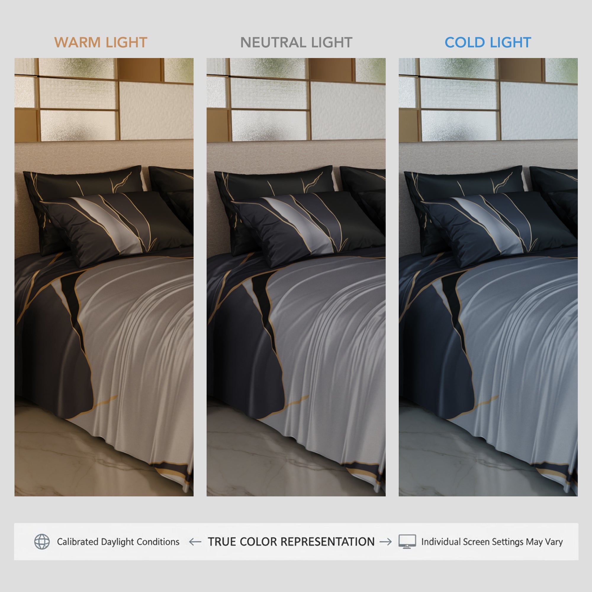 Charcoal Mirage Enriched Cotton Bedsheet Set