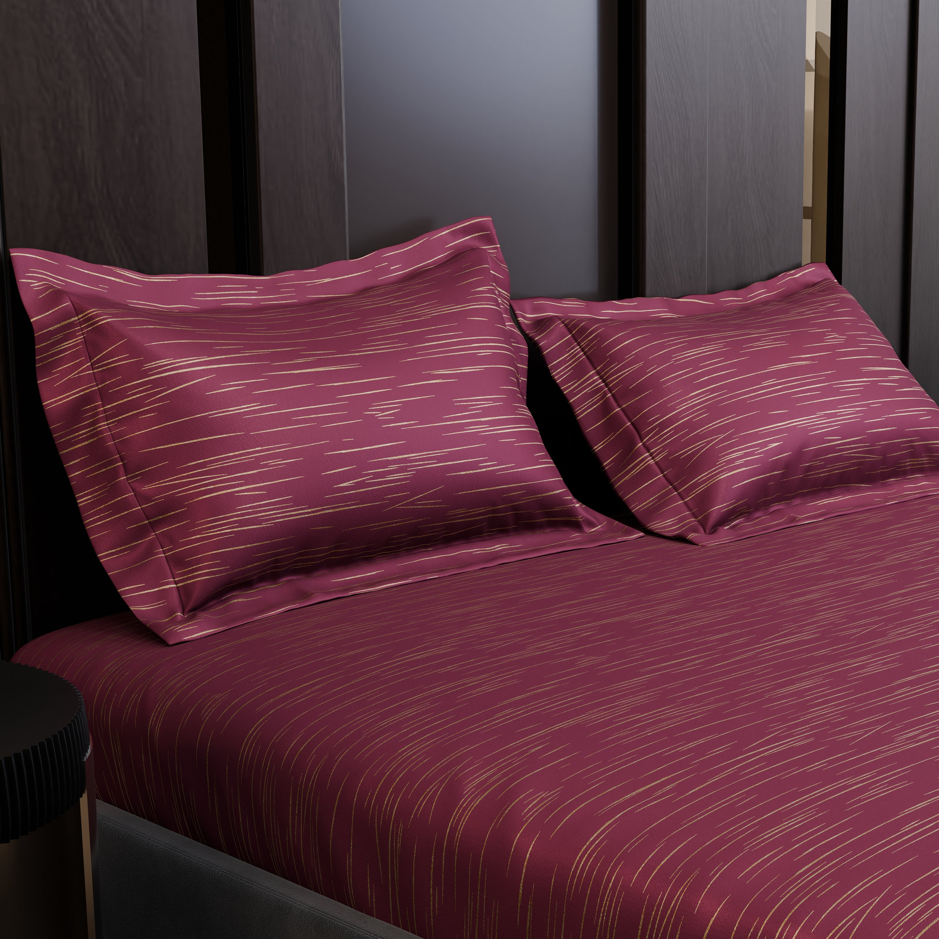 Crimson Radiance Luxstre Cotton Fitted Sheet Set