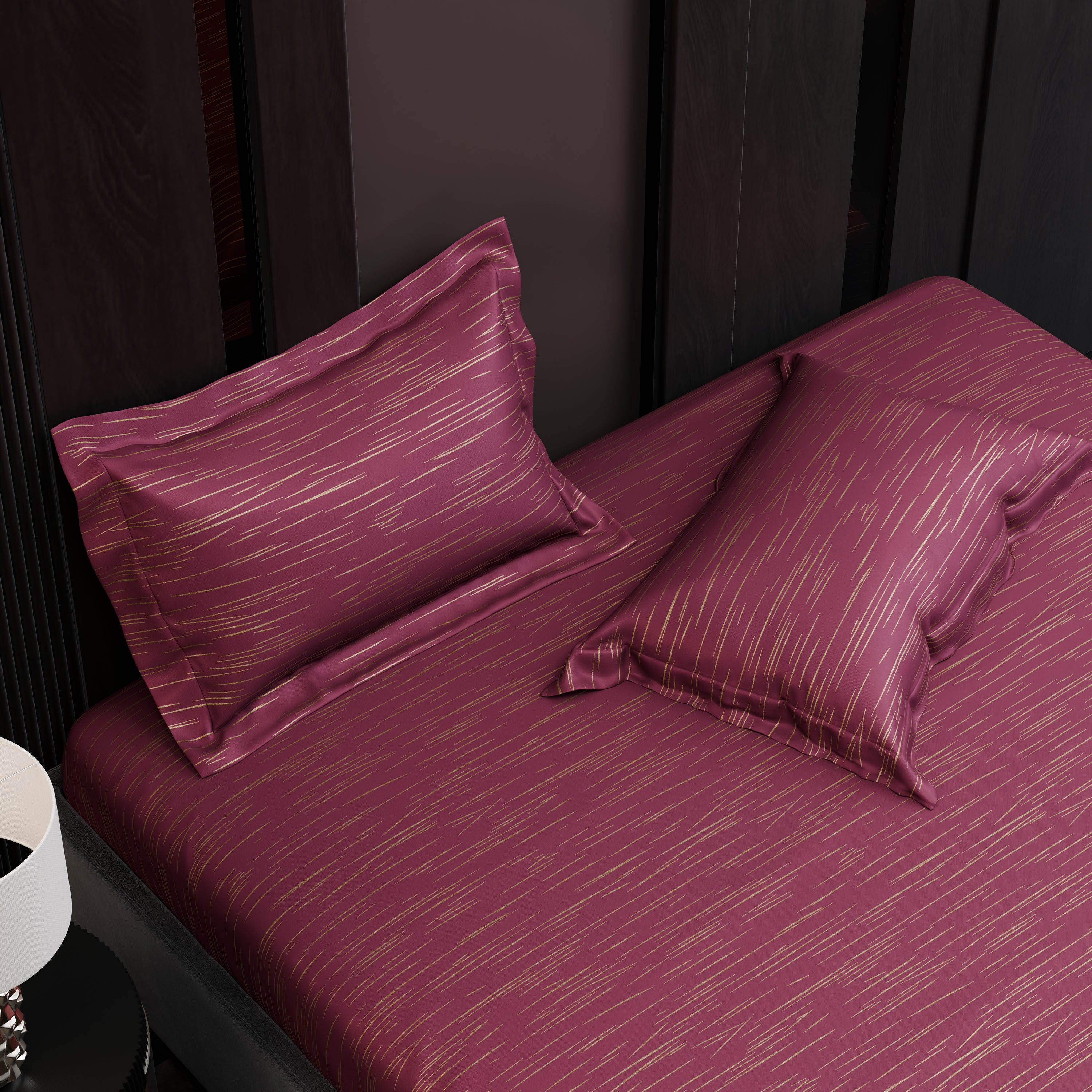 Crimson Radiance Luxstre Cotton Fitted Sheet Set