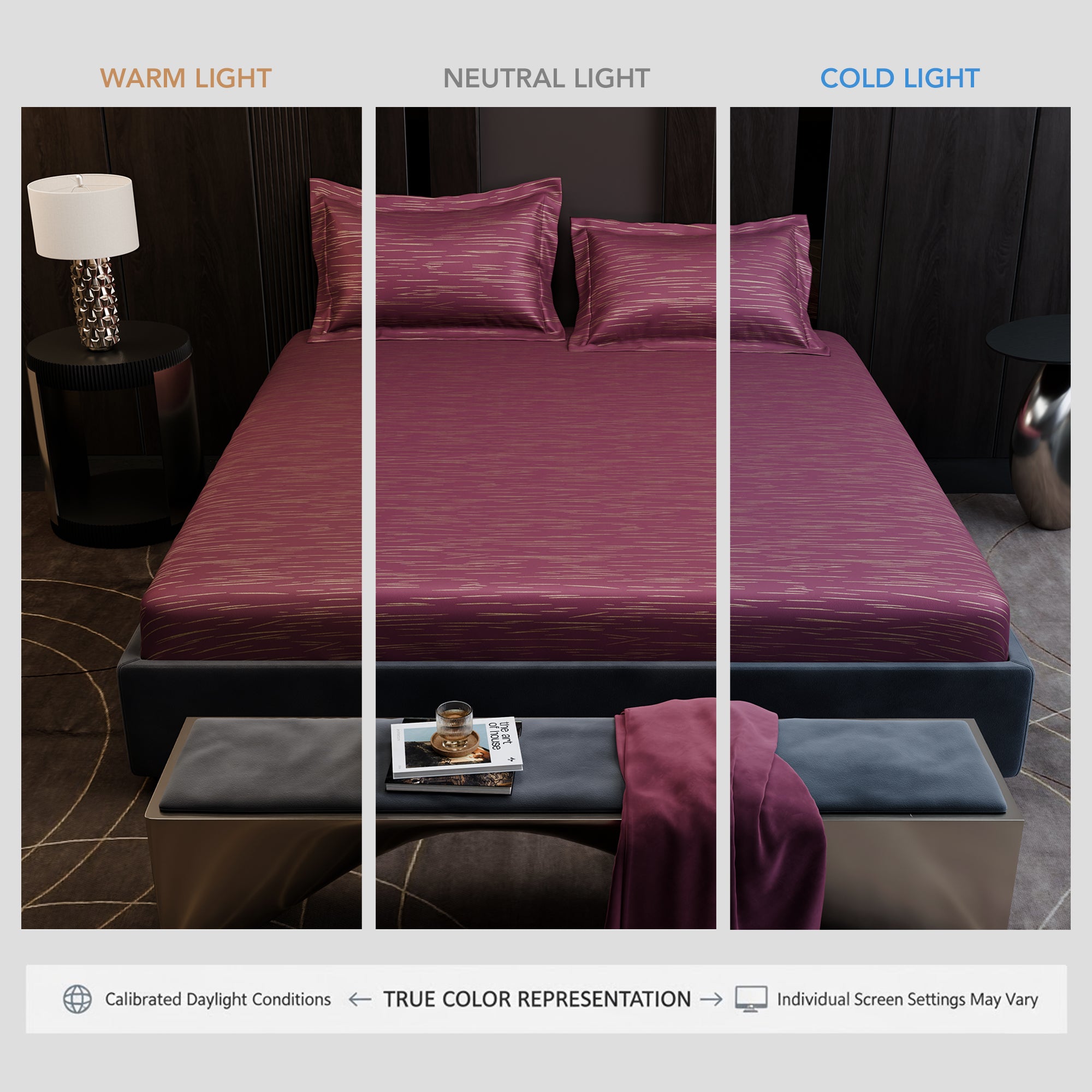 Crimson Radiance Luxstre Cotton Fitted Sheet Set