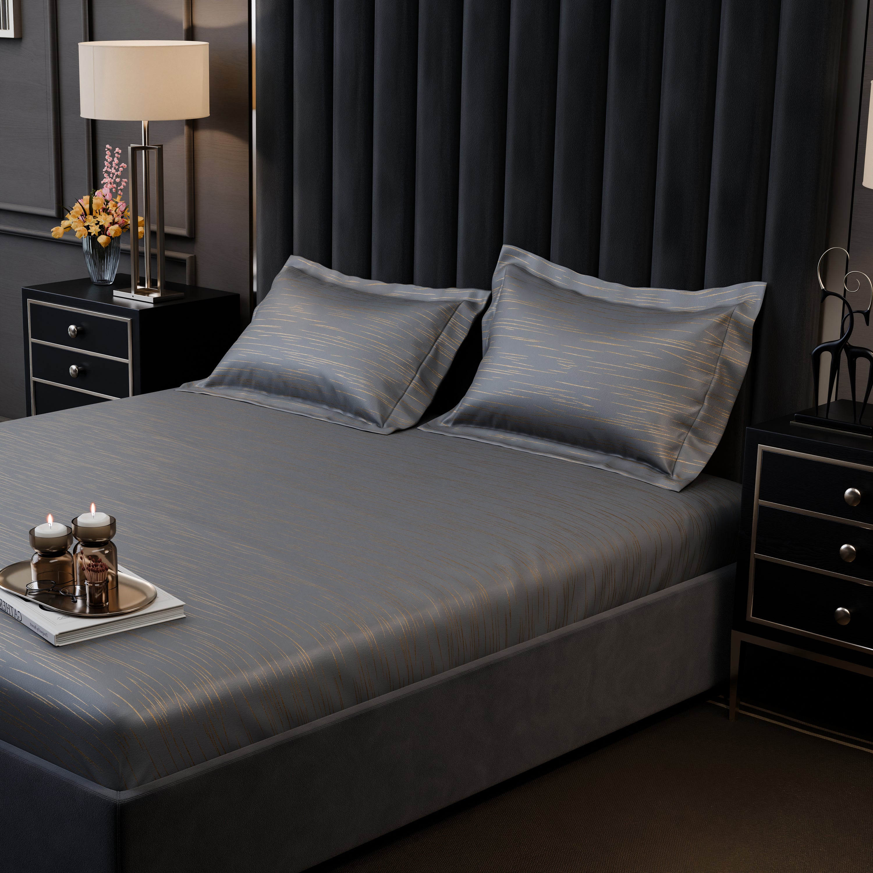 Golden Dusk Luxstre Cotton Fitted Sheet Set