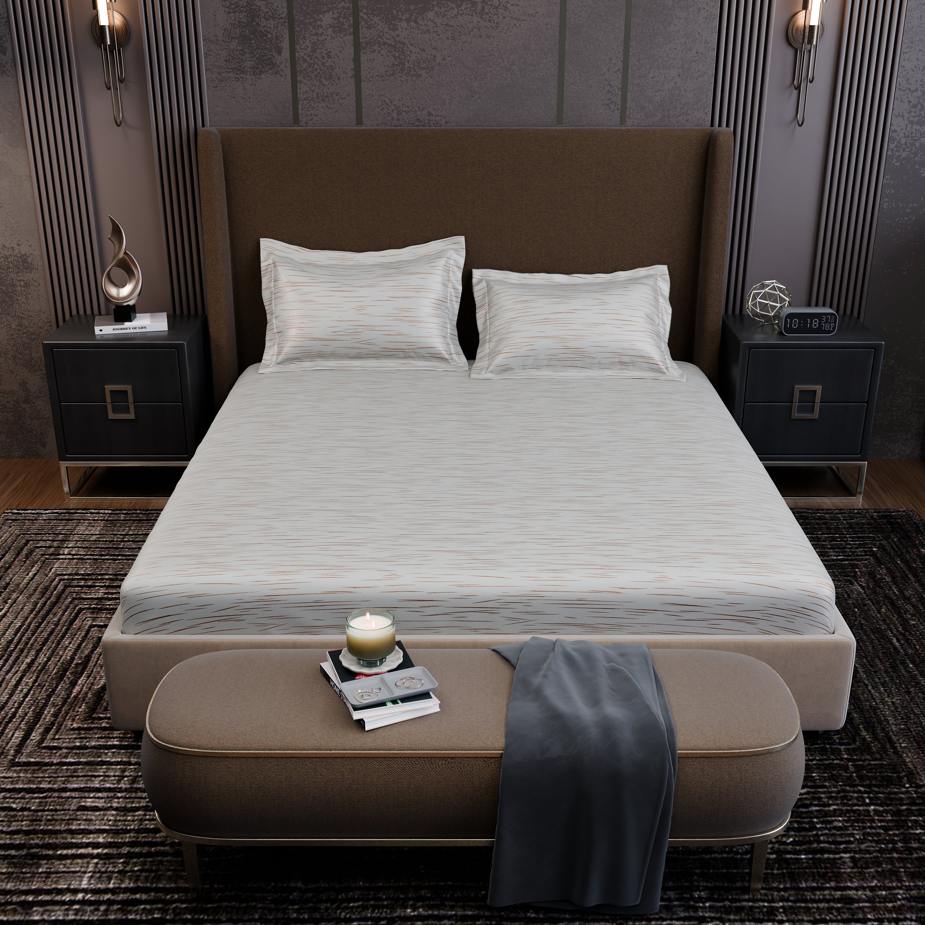 Ivory Rose Luxstre Cotton Fitted Sheet Set