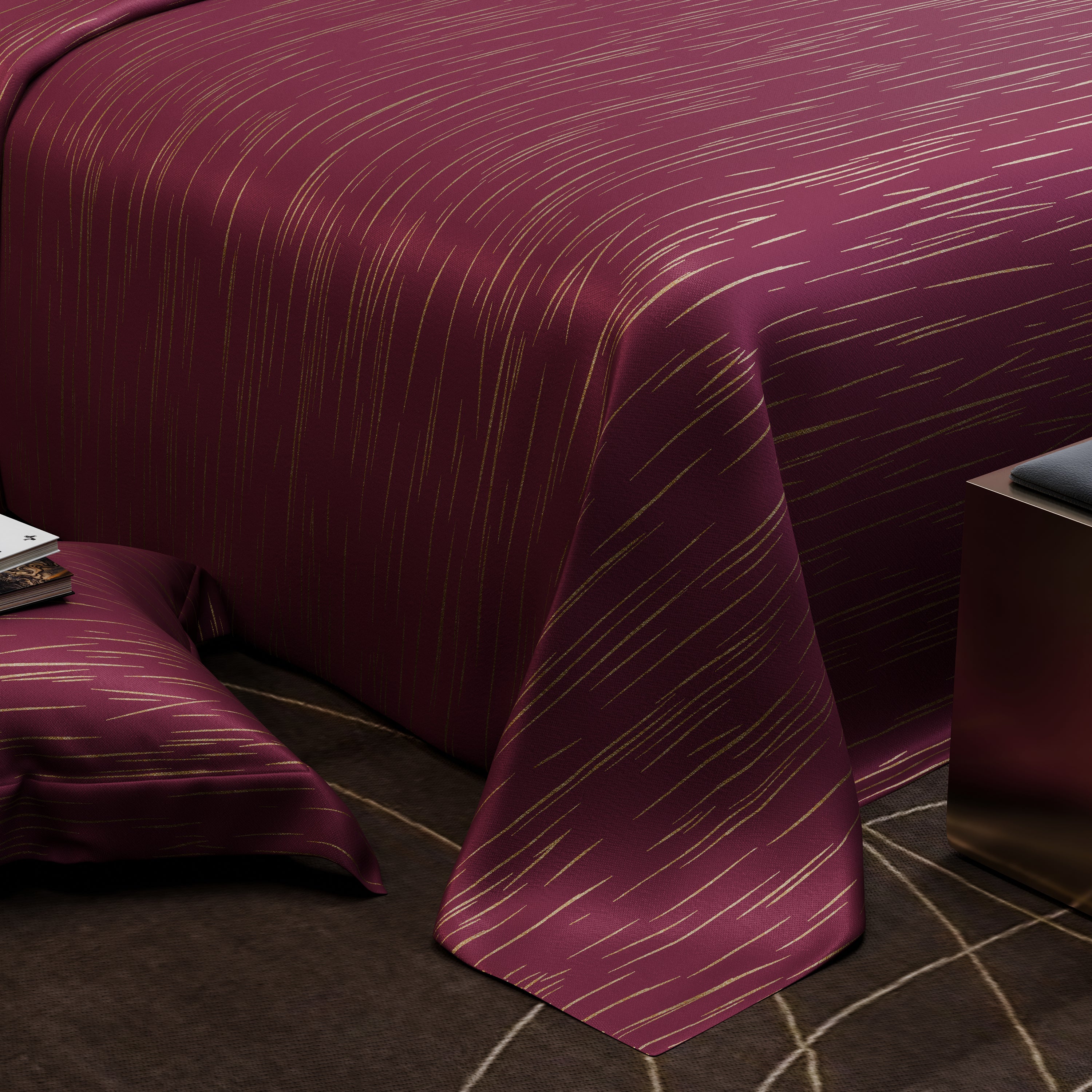 Crimson Radiance Luxstre Cotton Bedsheet Set