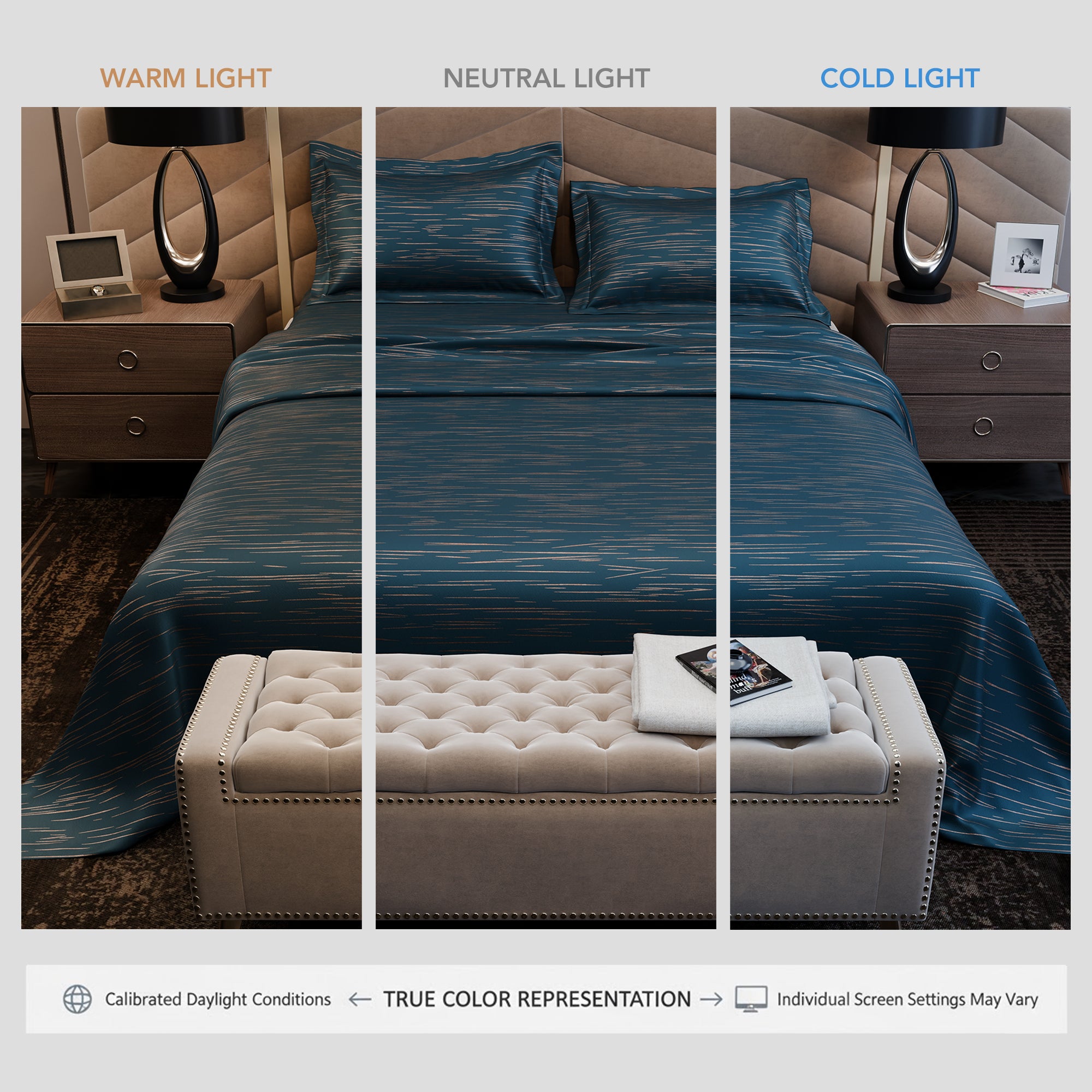 Azure Dazzle Luxstre Cotton Bedsheet Set