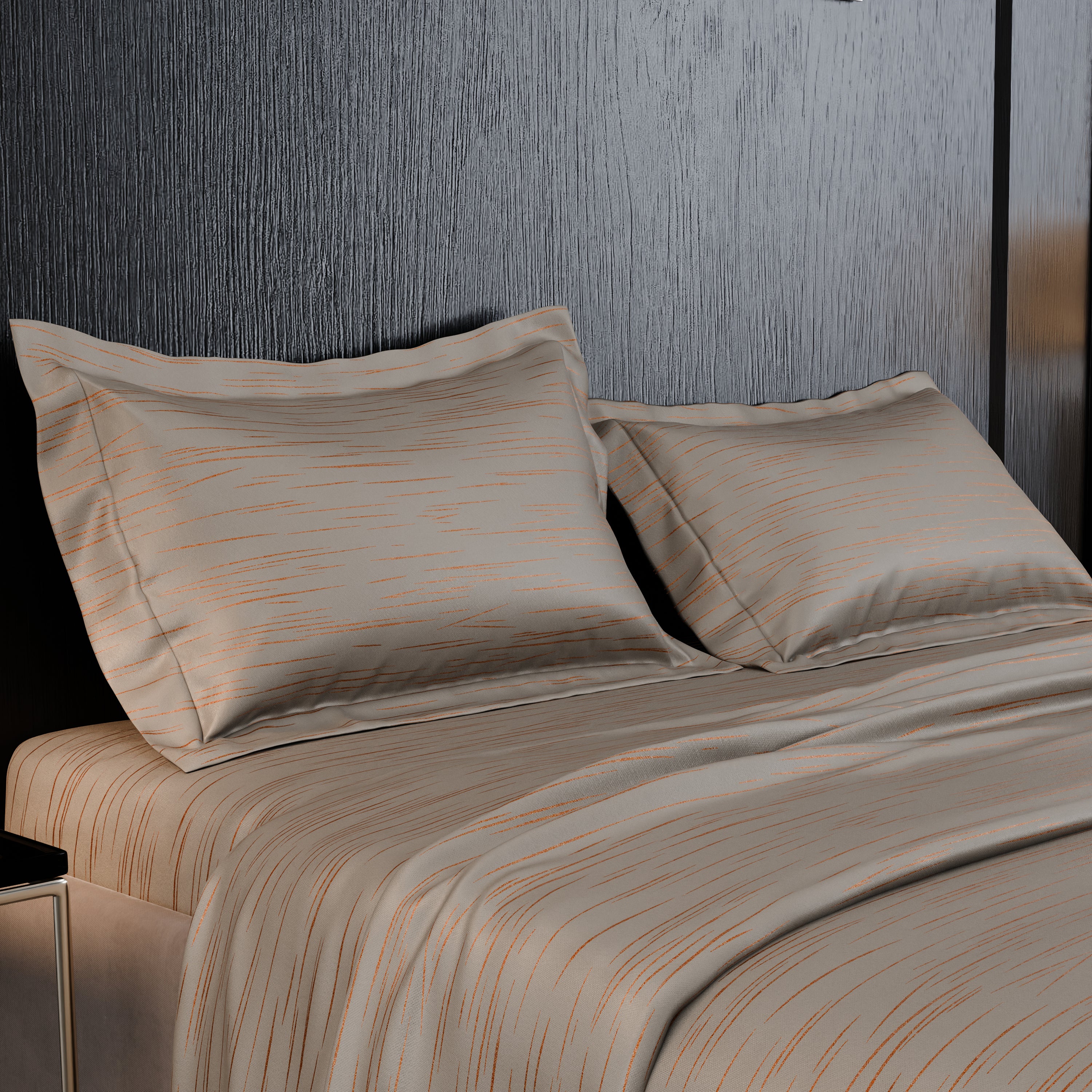 Sandstone Glow Luxstre Cotton Bedsheet Set