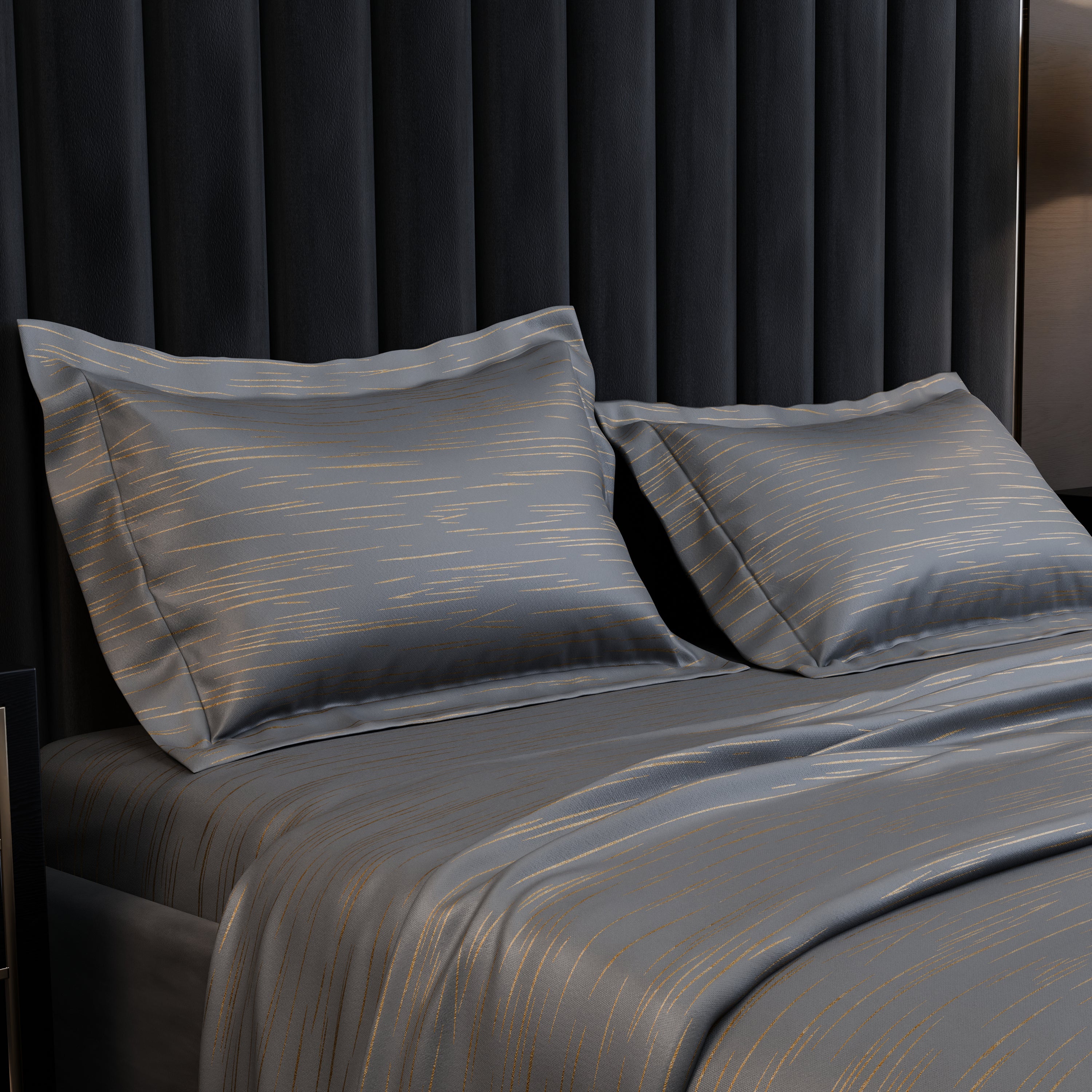 Golden Dusk Luxstre Cotton Bedsheet Set