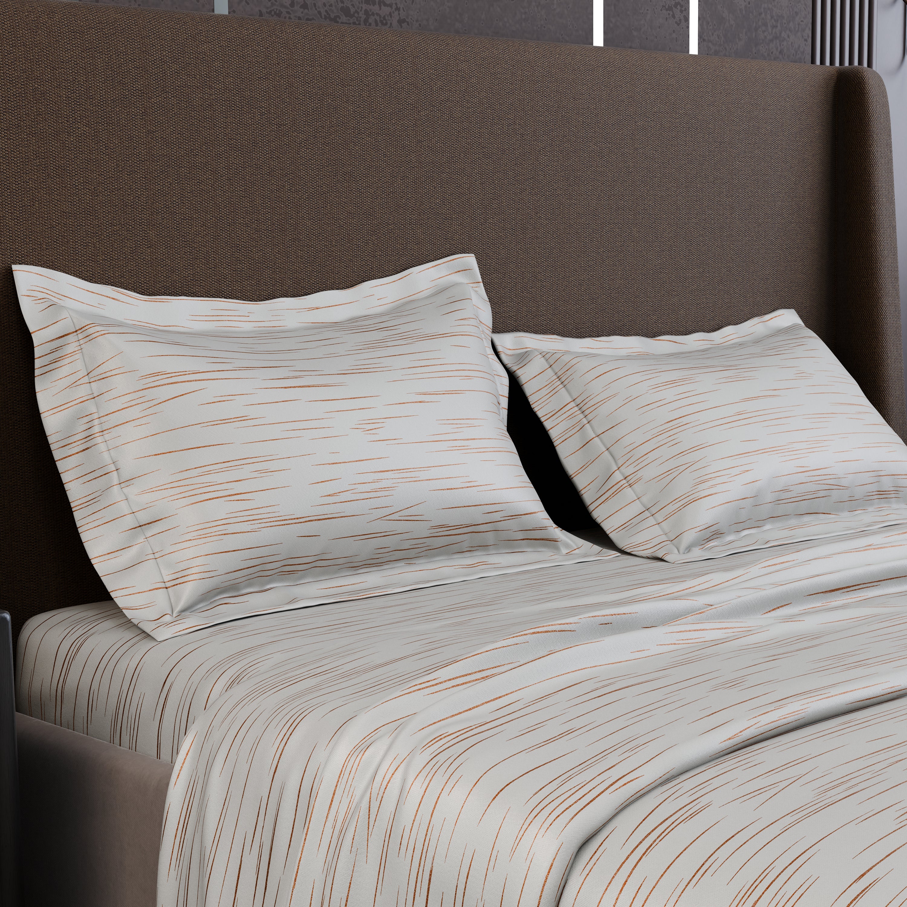 Ivory Rosé Luxstre Cotton Bedsheet Set