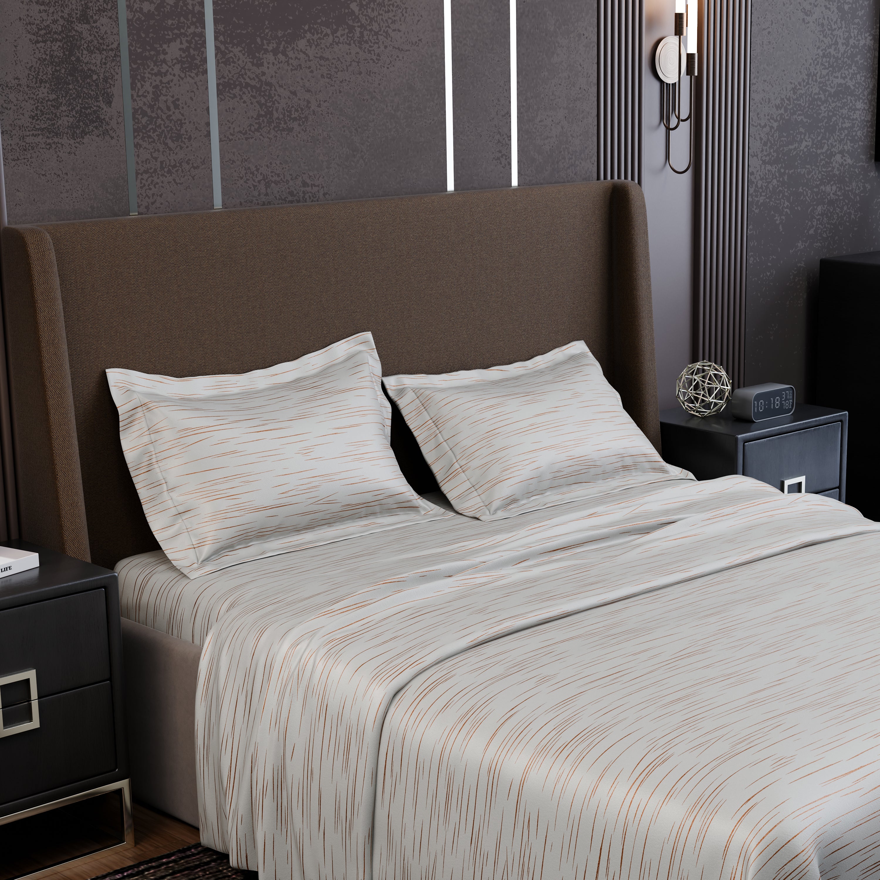 Ivory Rosé Luxstre Cotton Bedsheet Set