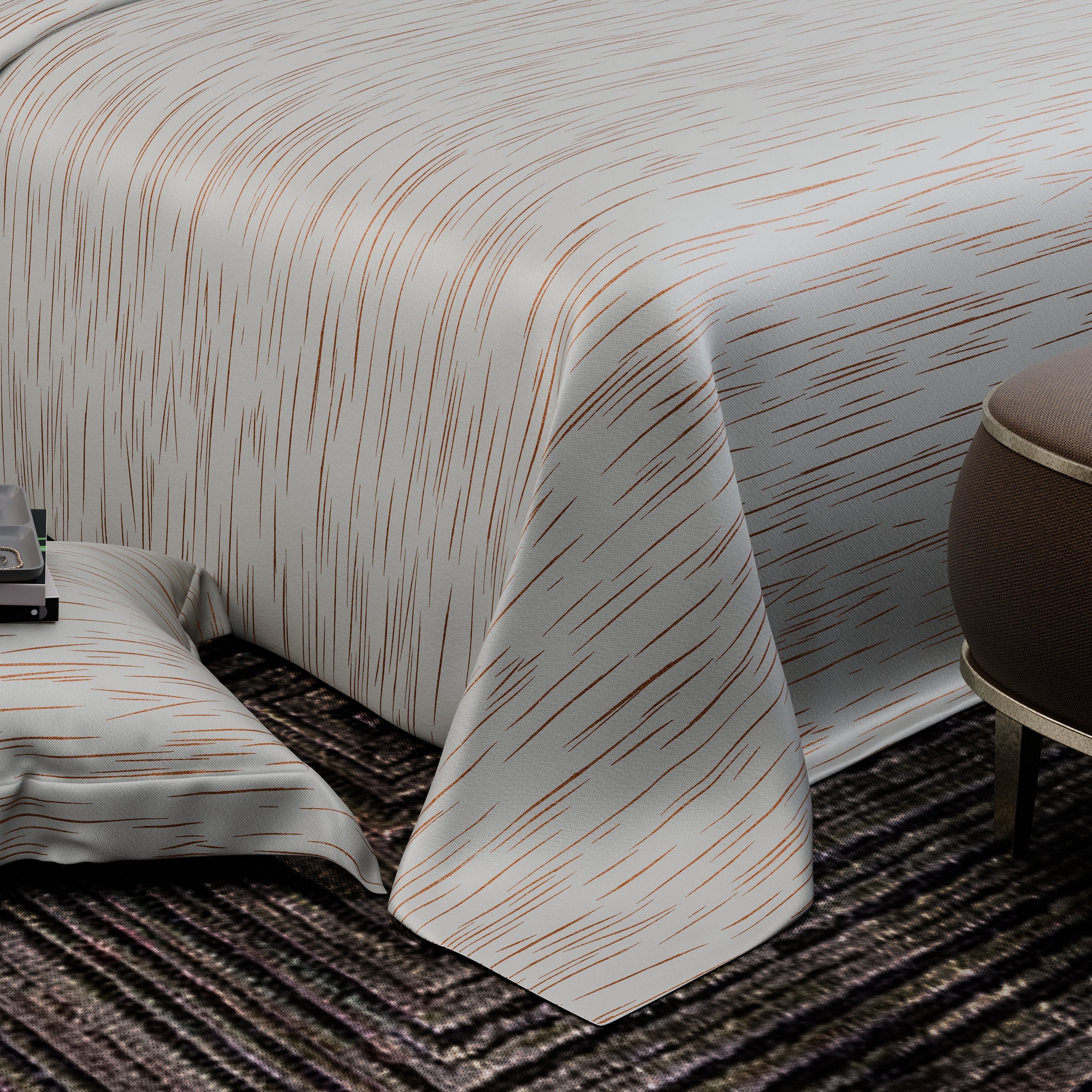 Ivory Rosé Luxstre Cotton Bedsheet Set