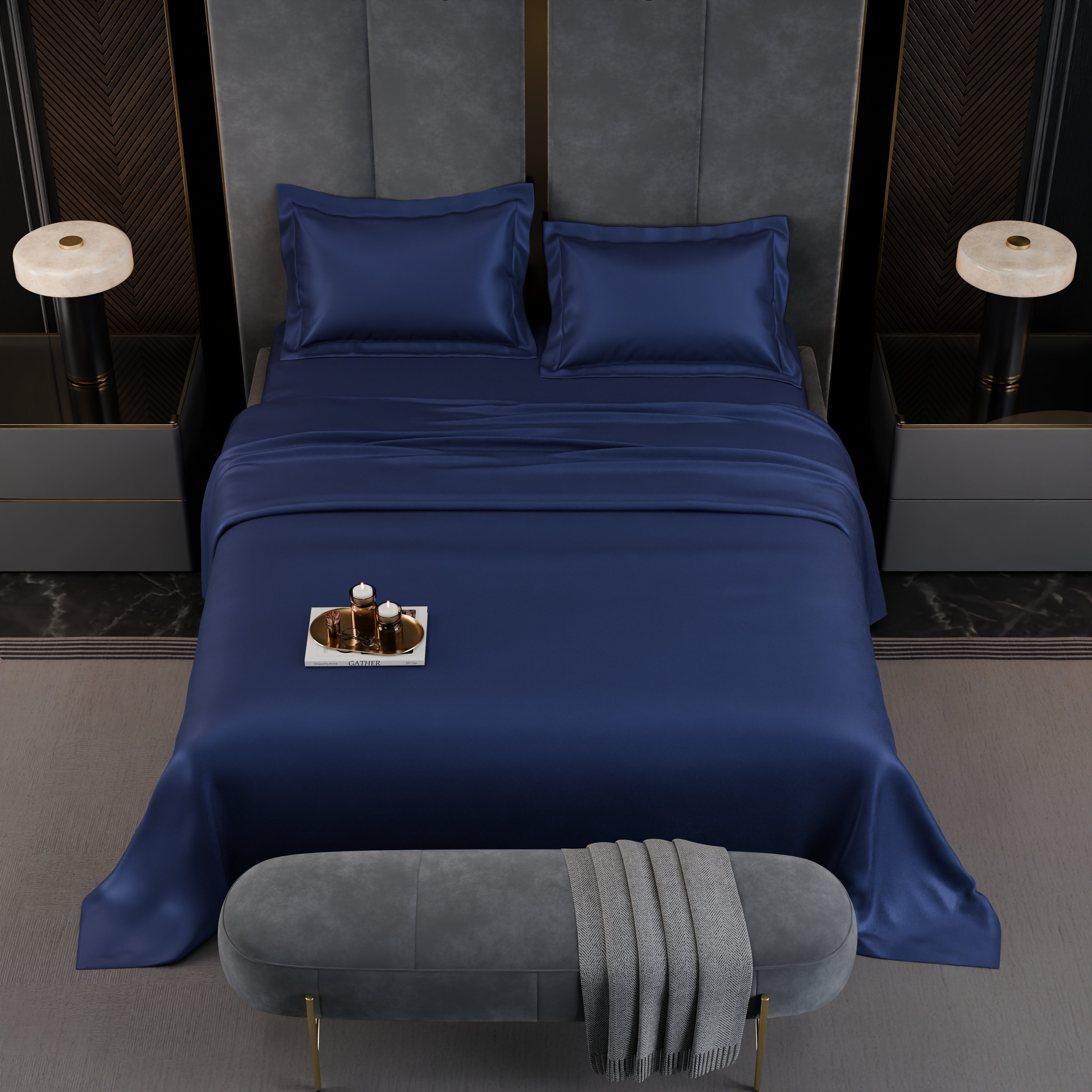 Sapphire Night Luxture Cotton Bed Sheet Set