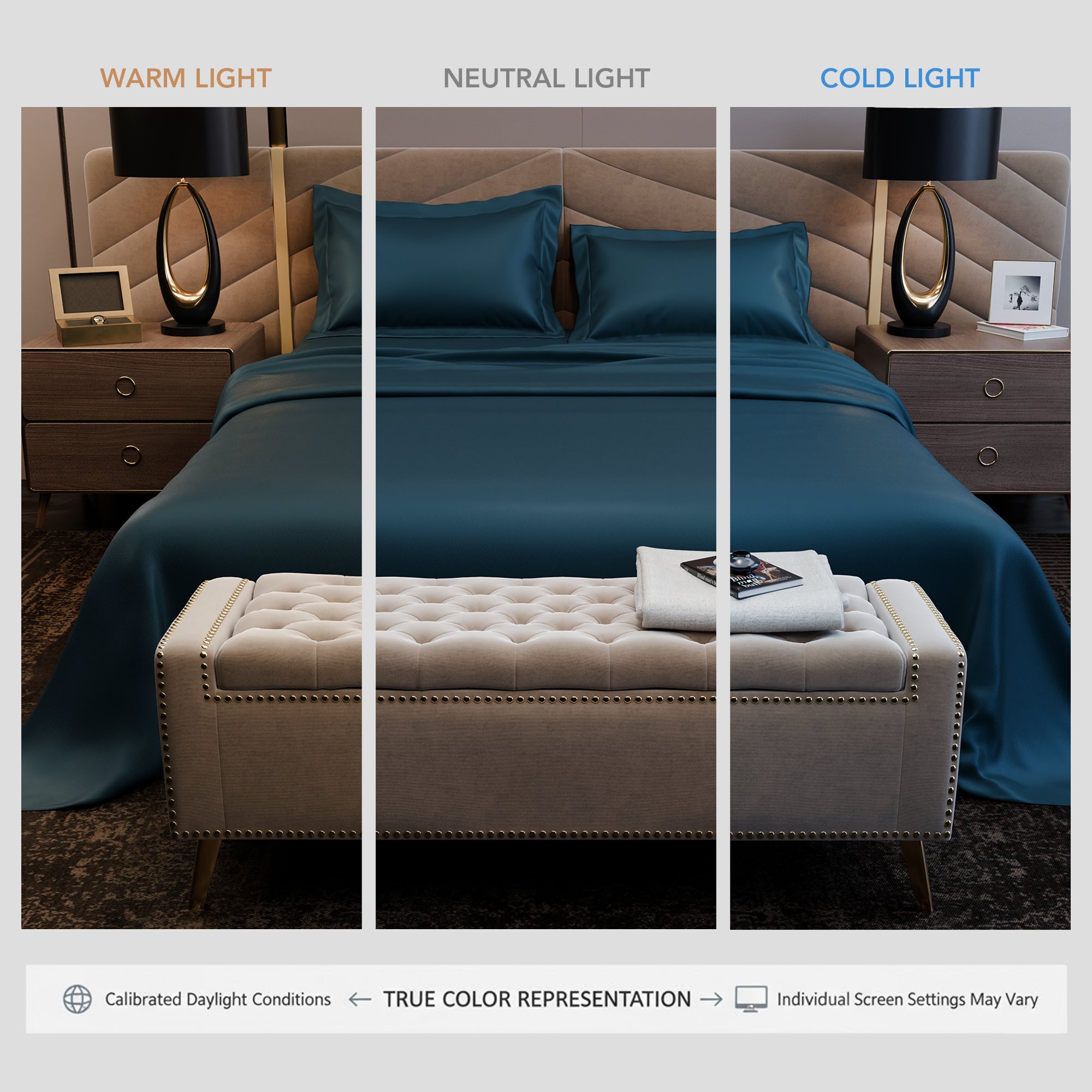 Ocean Azure Luxstre Cotton Bed Sheet Set