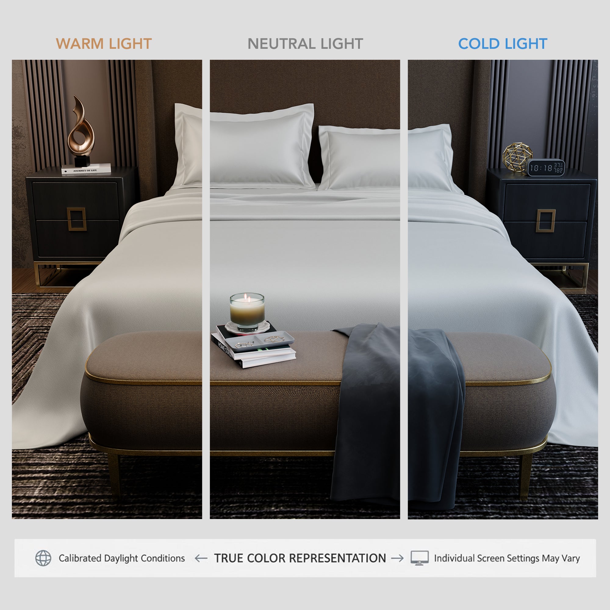 Frosted Ivory Luxstre Cotton Bed Sheet Set