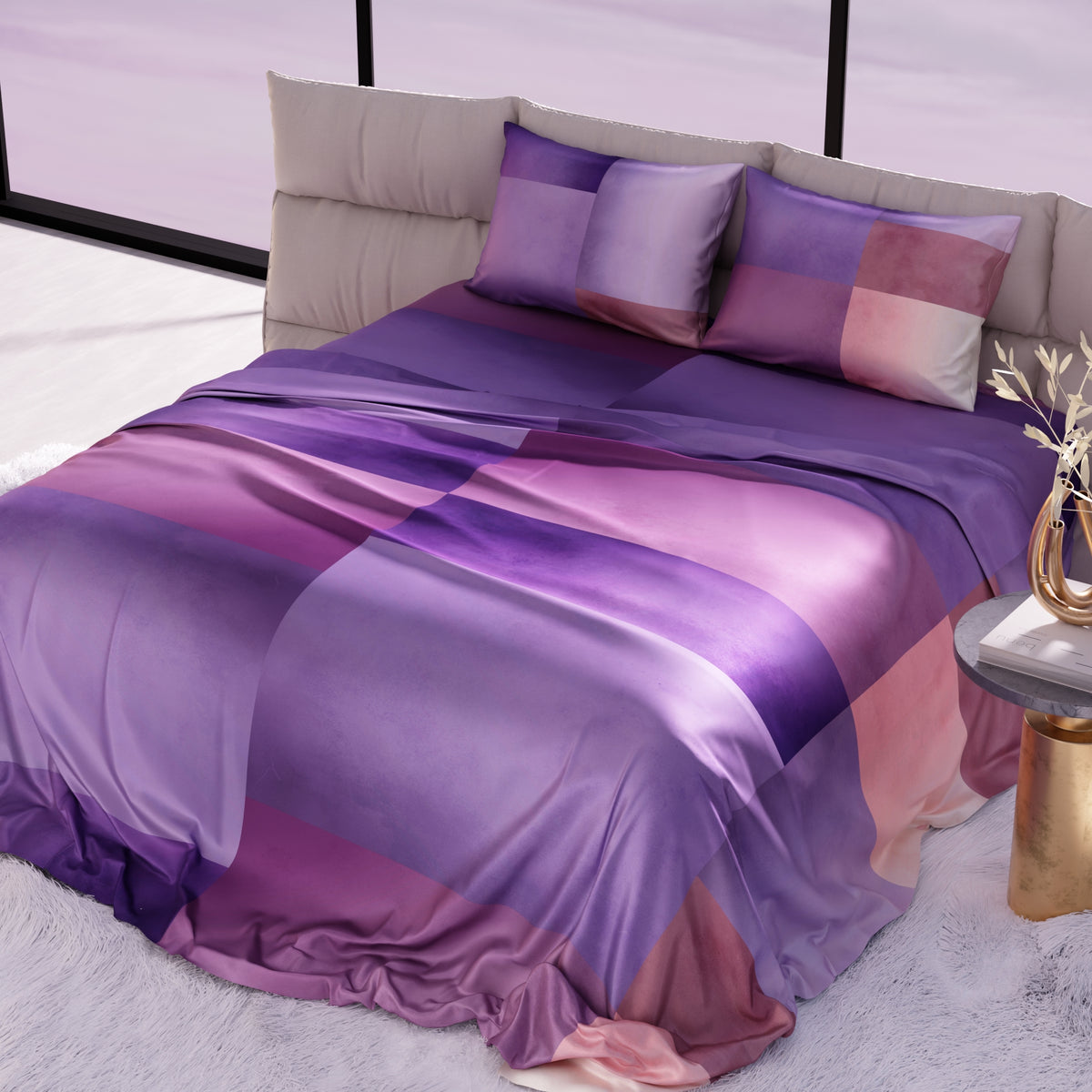 Lavender Haze Ultra Satin Bedsheet Set