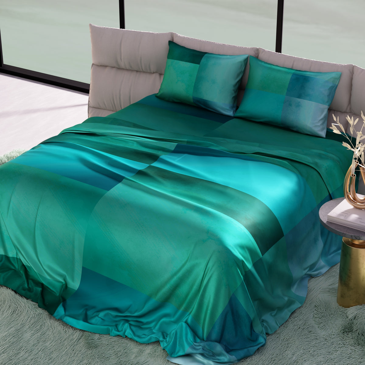 Dewdrop Bloom Ultra Satin Bedsheet Set