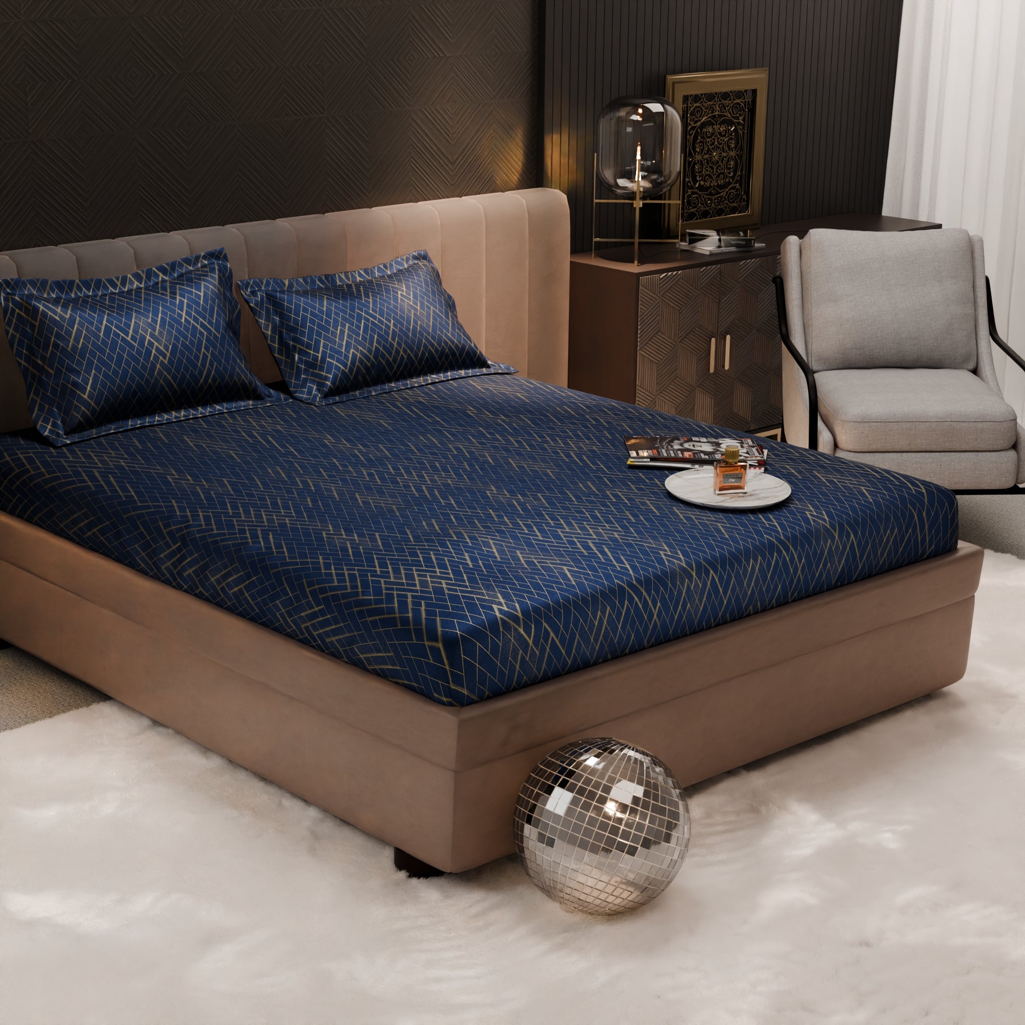Monaco After Midnight Fitted Bedsheet Set