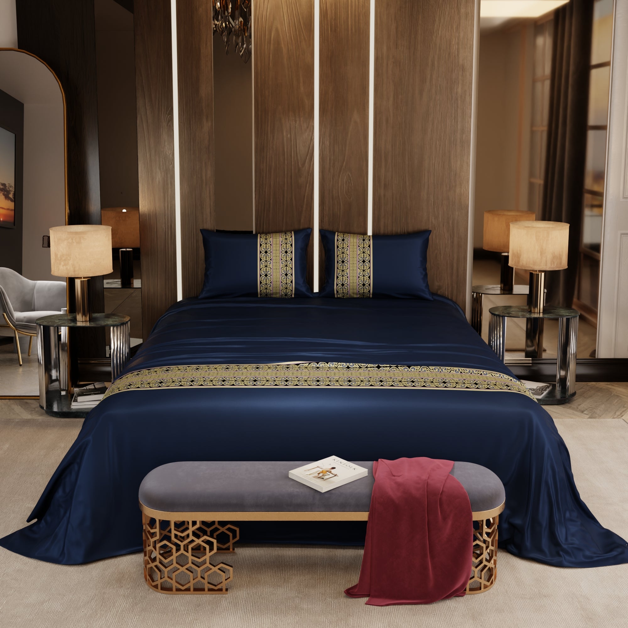 Imperial Indigo Double Bedsheet Set