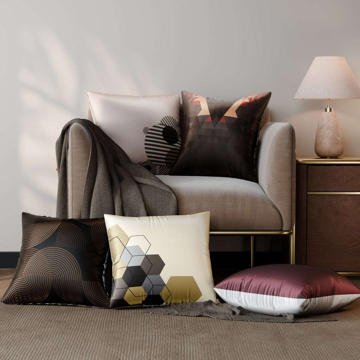Cordelia’s Heart Cushion Cover 5 Pc Set