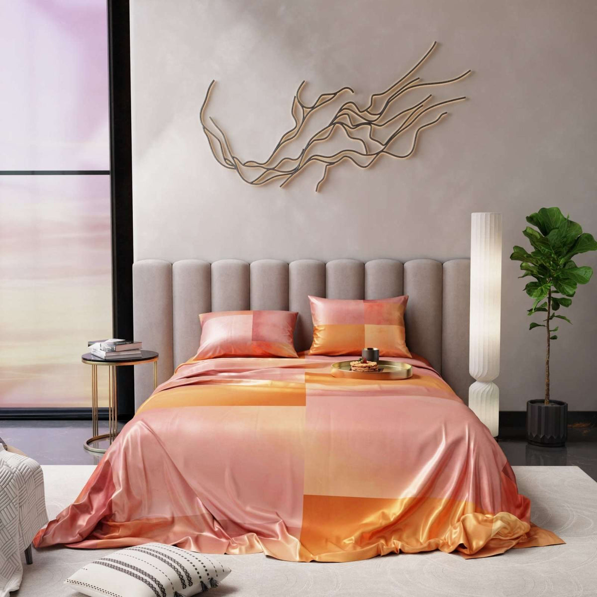Honey Mist Ultra Satin Bedsheet Set